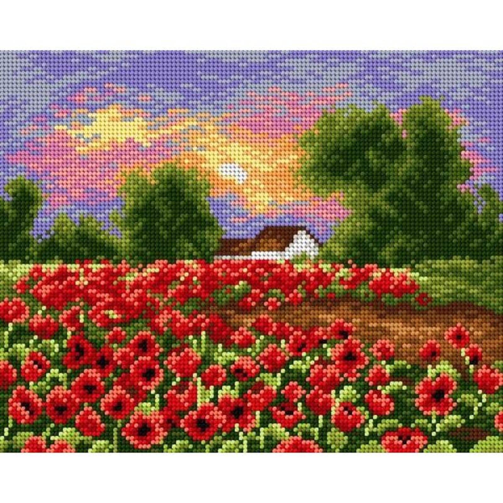 Orchidea Needlepoint Canvas For Halfstitch Without Yarn Summer Meadow - Printed Tapestry Canvas