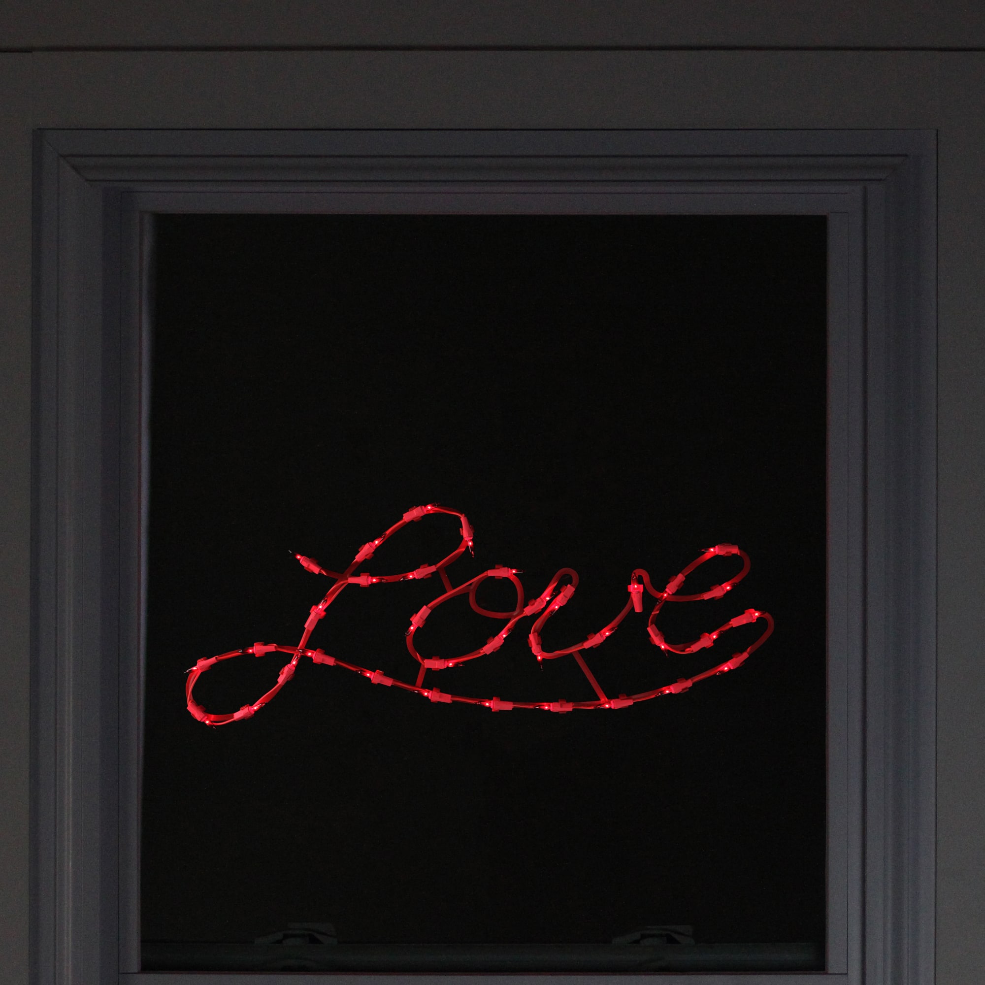 17&#x22; Lighted Red Love Script Window Silhouette Decoration