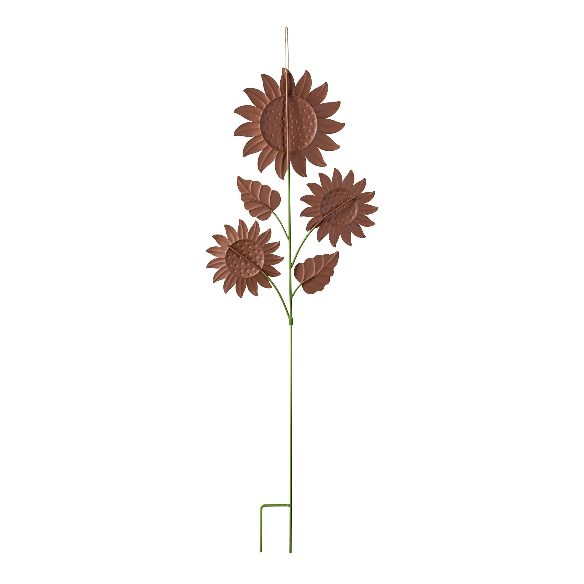 Glitzhome&#xAE; 48.25&#x22; Fall Metal Sunflowers Yard Stake