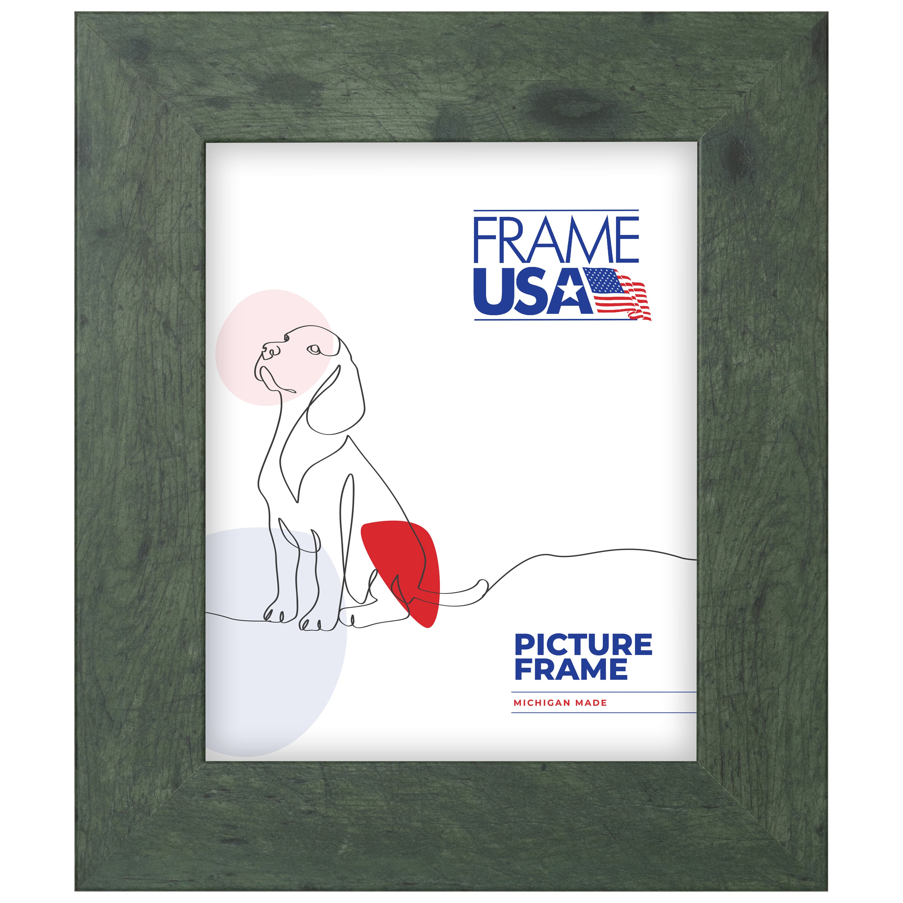 Frame USA Rustic Wide Green Single Image Picture Frame