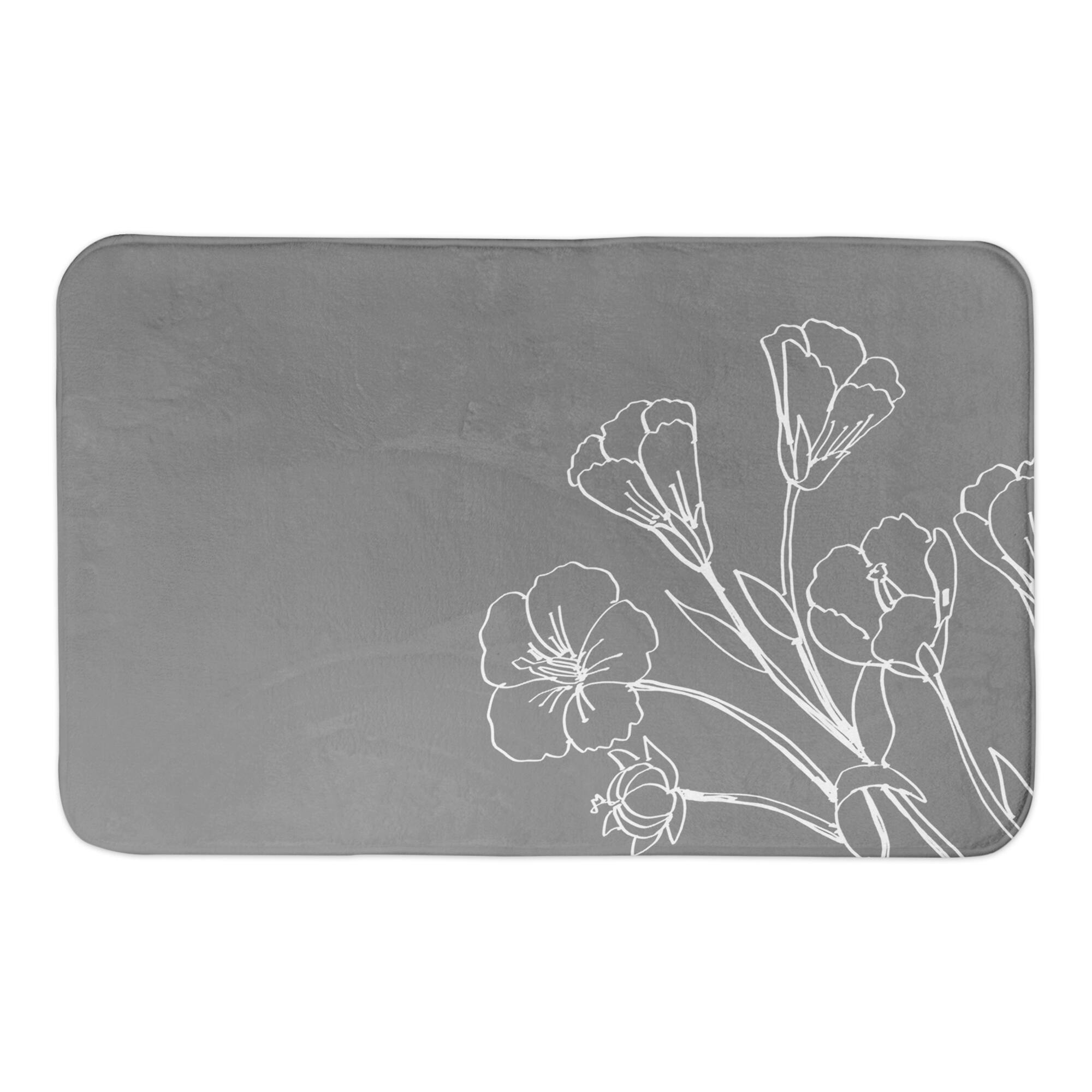 Vintage Botanical 34&#x22; x 21&#x22; Bath Mat