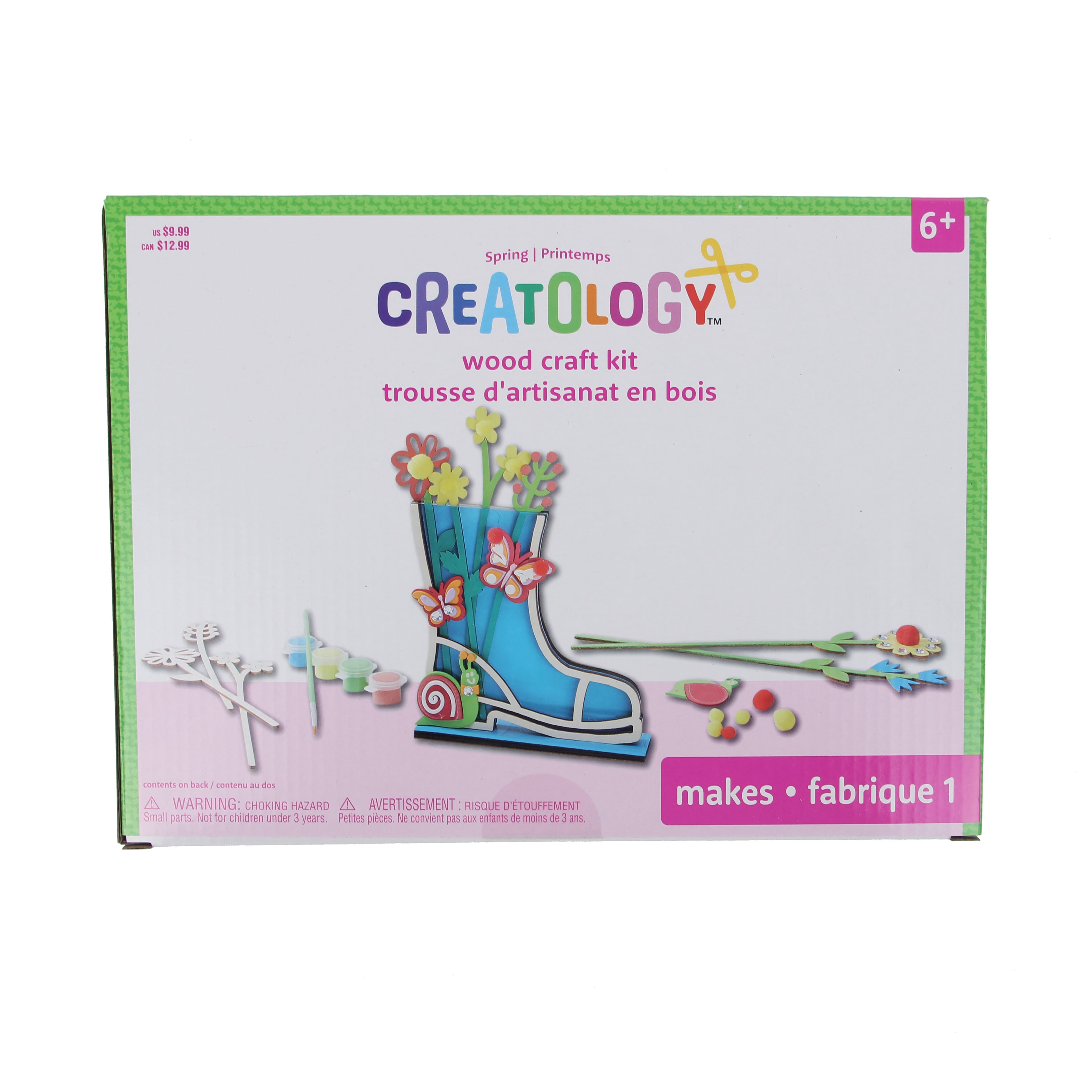 Spring Boot &#x26; Flowers Wood Craft Kit by Creatology&#x2122;
