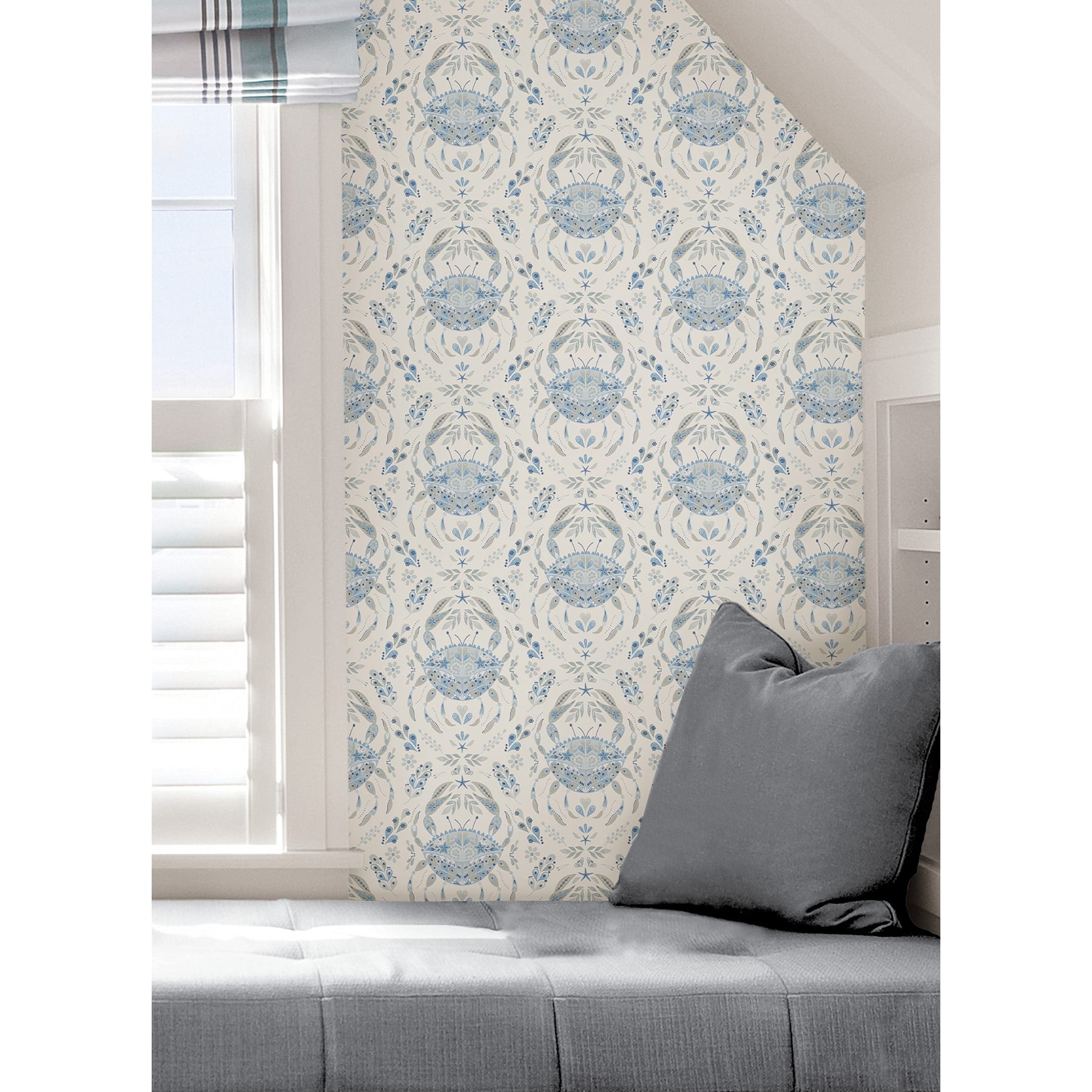 NuWallpaper Blue Shellby Peel & Stick Wallpaper
