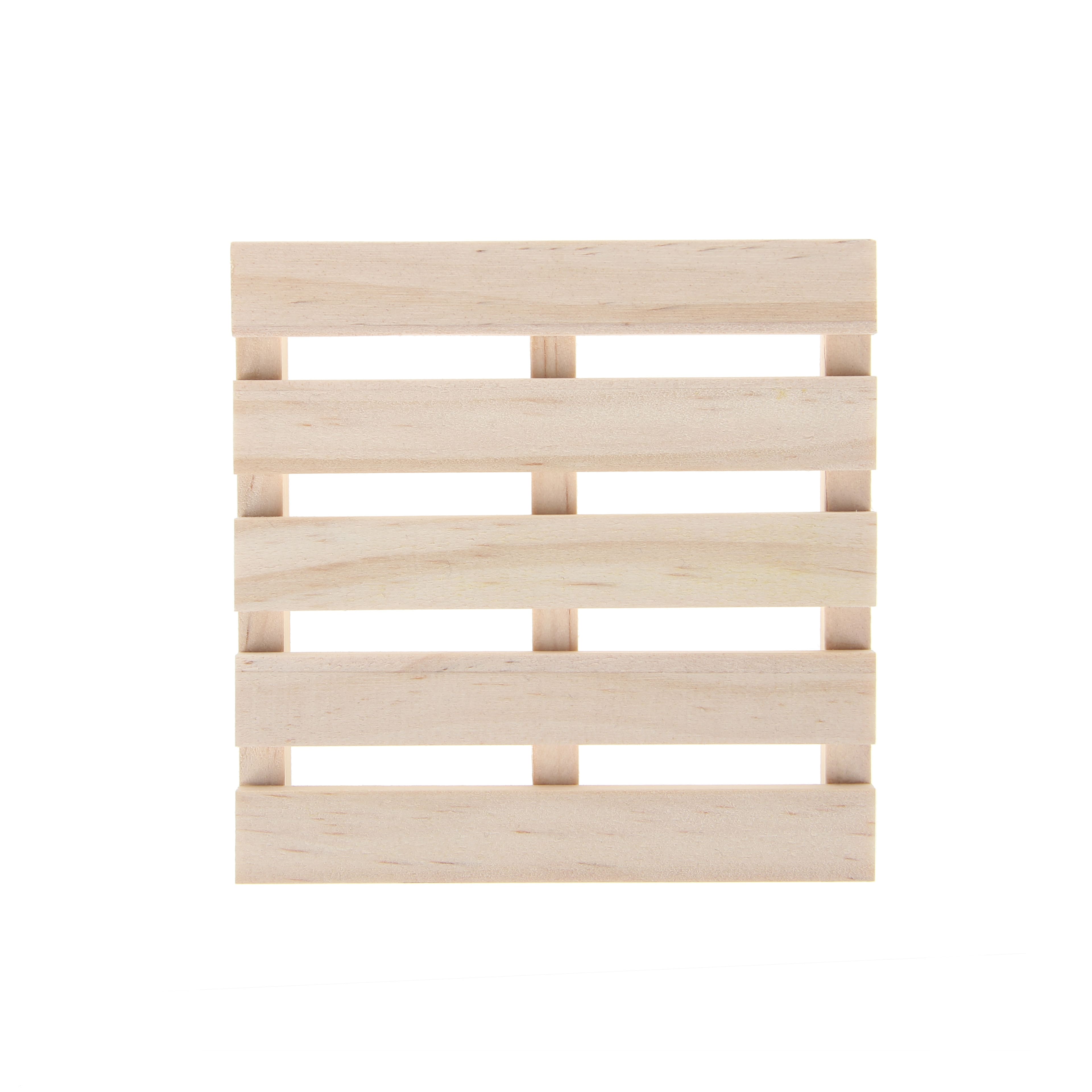 4&#x22; Unfinished Wood Pallet Coaster by Make Market&#xAE;