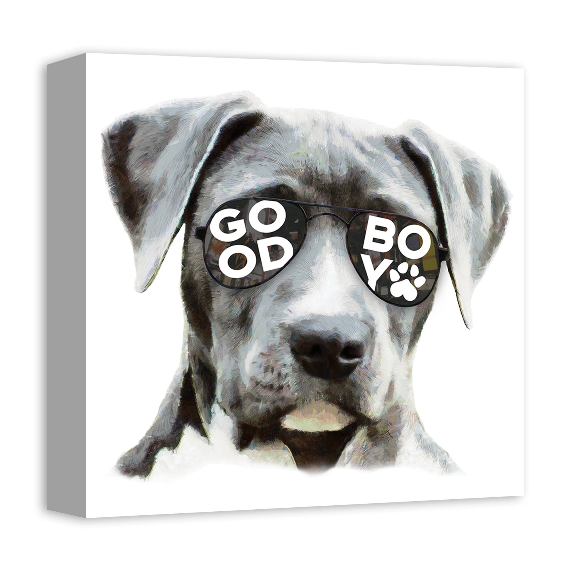 Good Boy Sunglasses Canvas Wall Art
