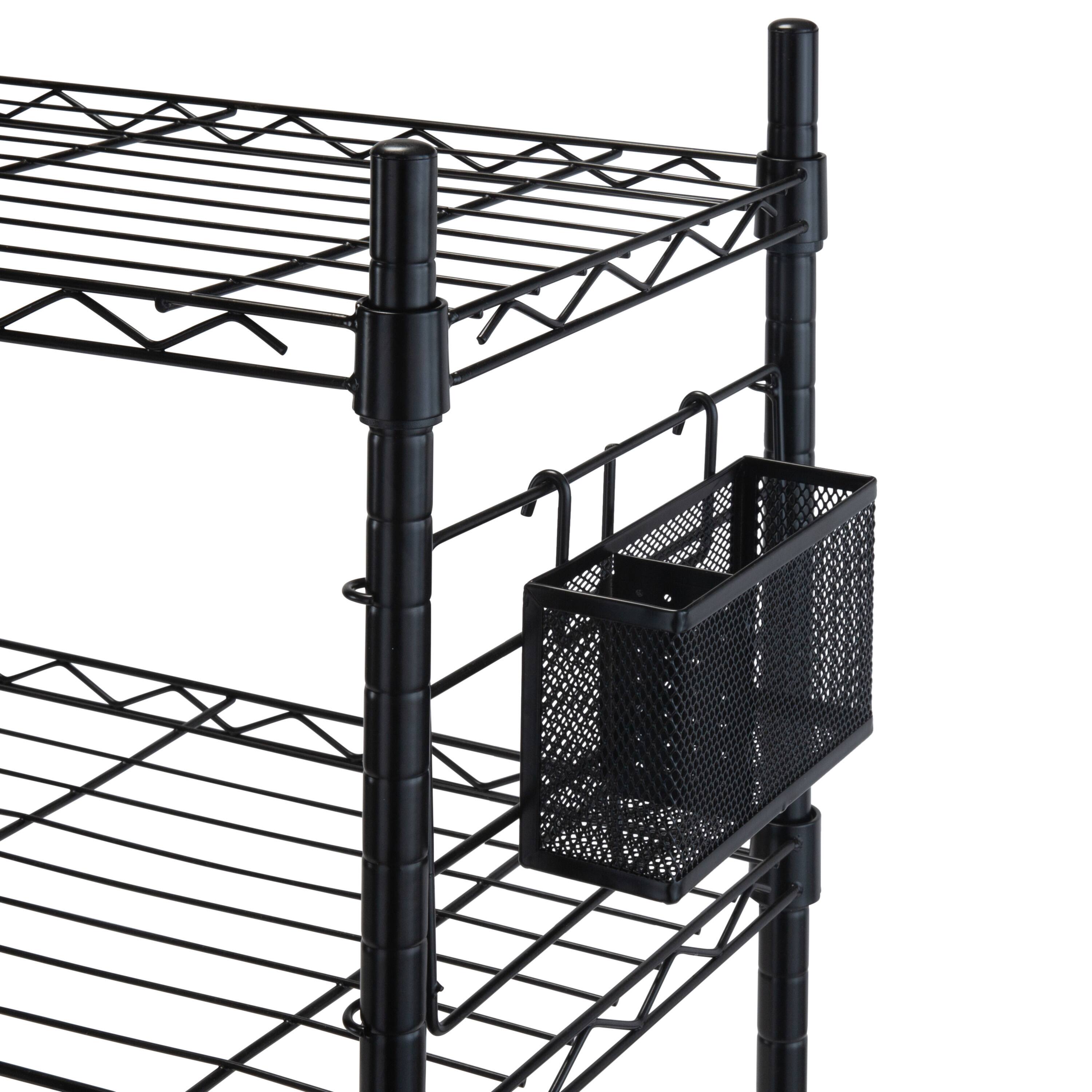 Organize it All Black Steel Etagere Adjustable Shelves
