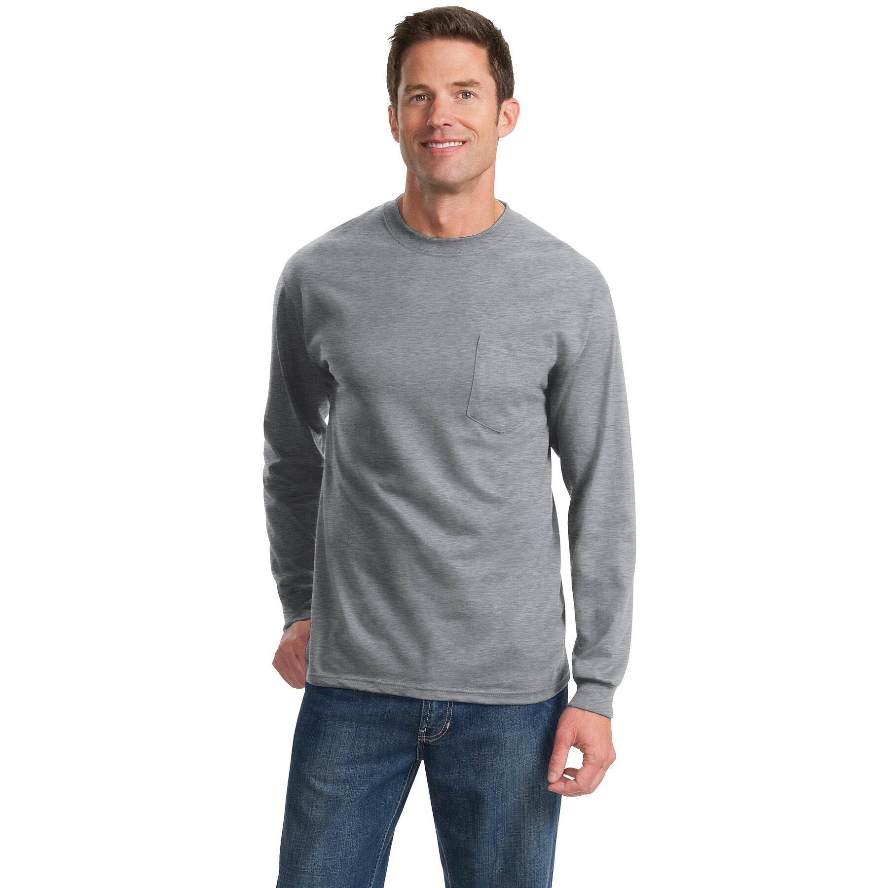 Port & Company® Long Sleeve Essential Pocket T-Shirt