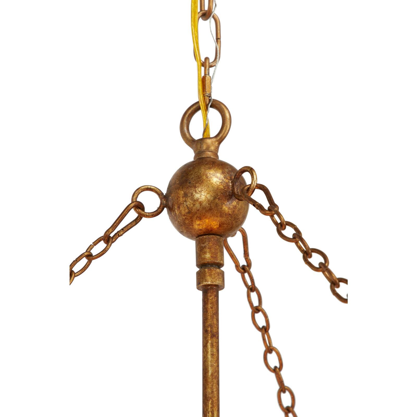 Gold Iron Glam Drum Chandelier, 25&#x22; x 22&#x22; x 22&#x22;