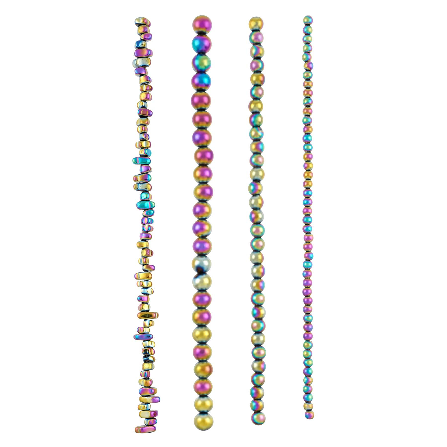 Mixed Rainbow Reconstituted Hematite Beads by Bead Landing&#x2122;