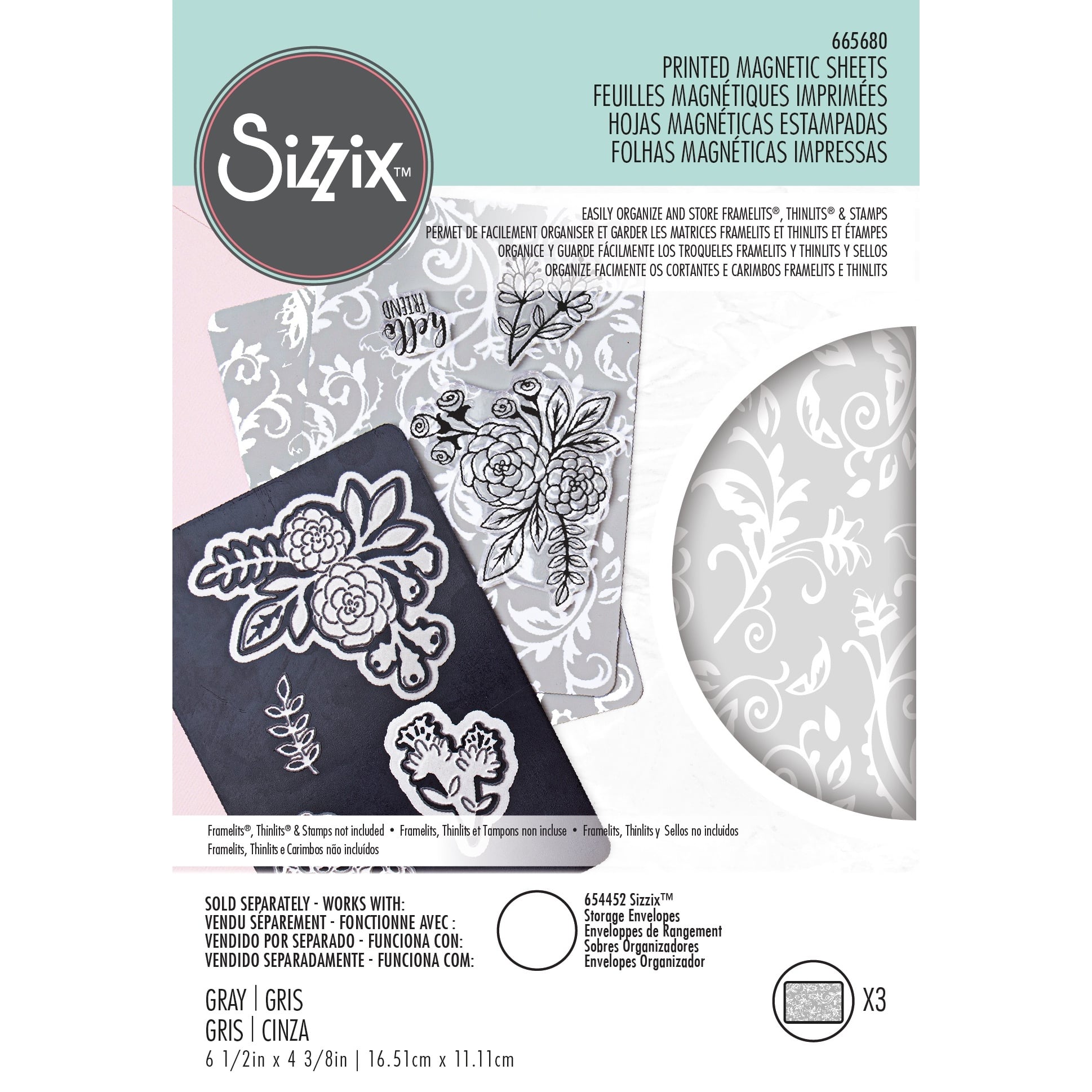 Sizzix&#x2122; Printed Magnetic Sheets, 6.5&#x22; x 4.375&#x22;