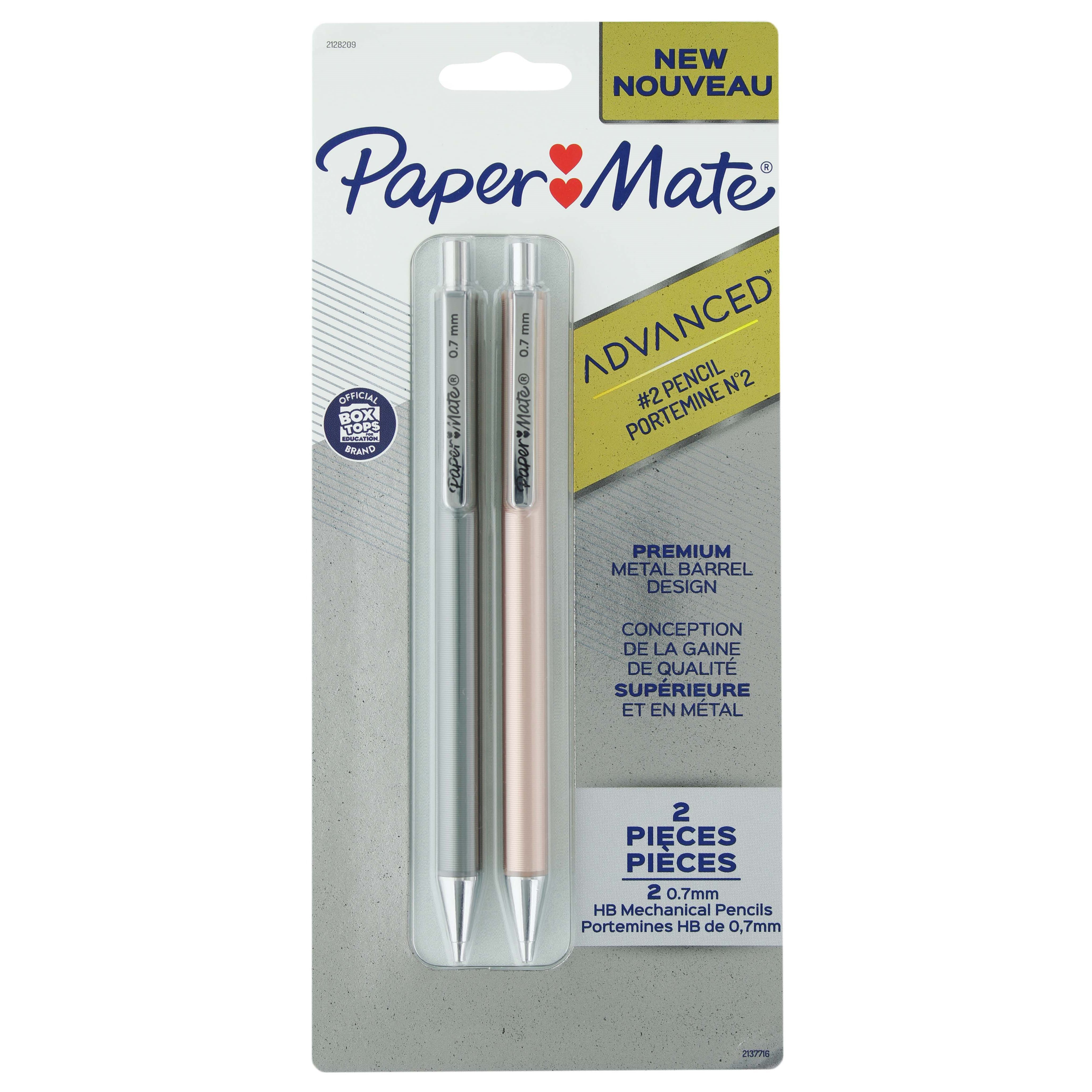 Paper Mate Advanced 0.7mm Premium Metal Barrel Mechanical Pencil Set