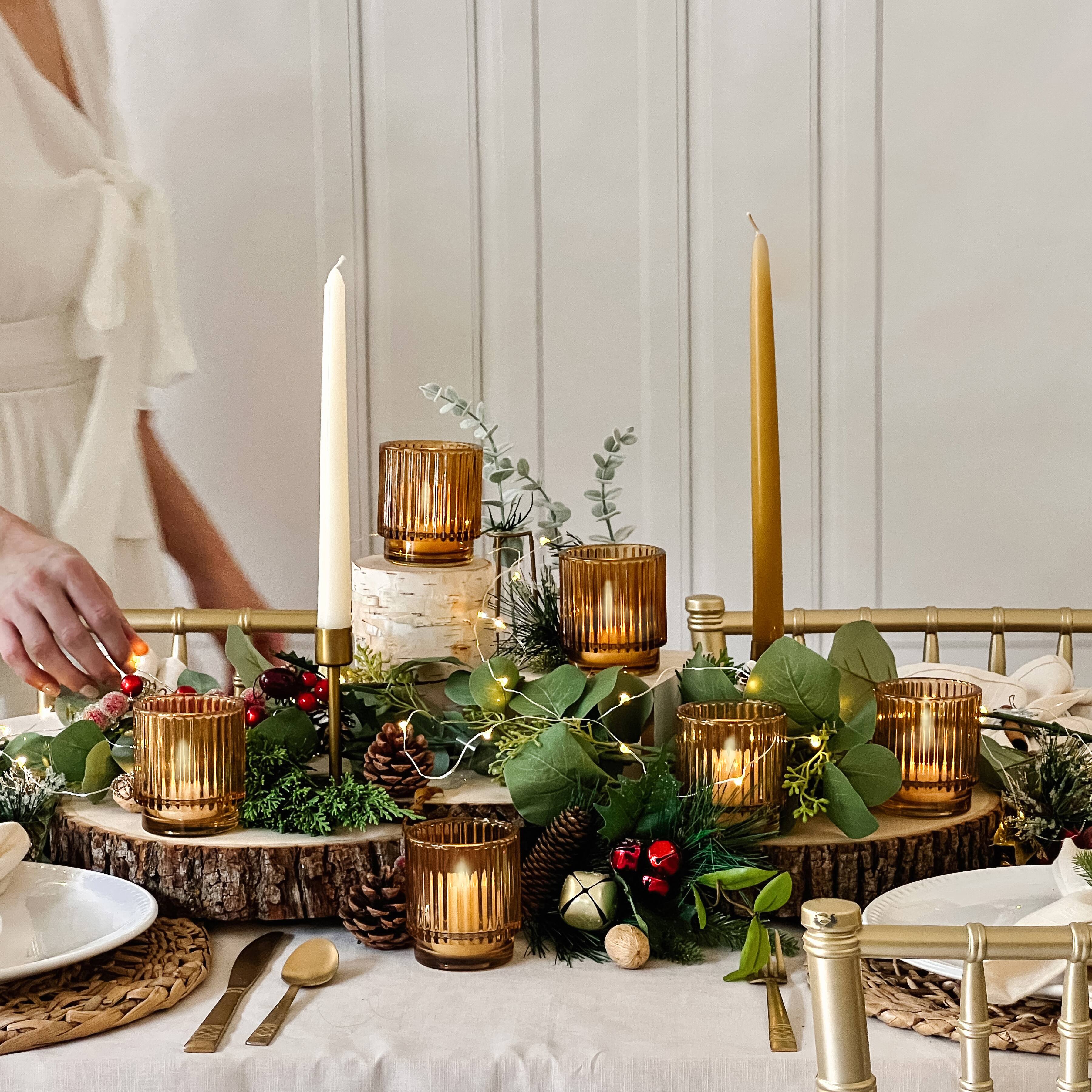 Kate Aspen&#xAE; Ribbed Glass Votive Candle Holder Set