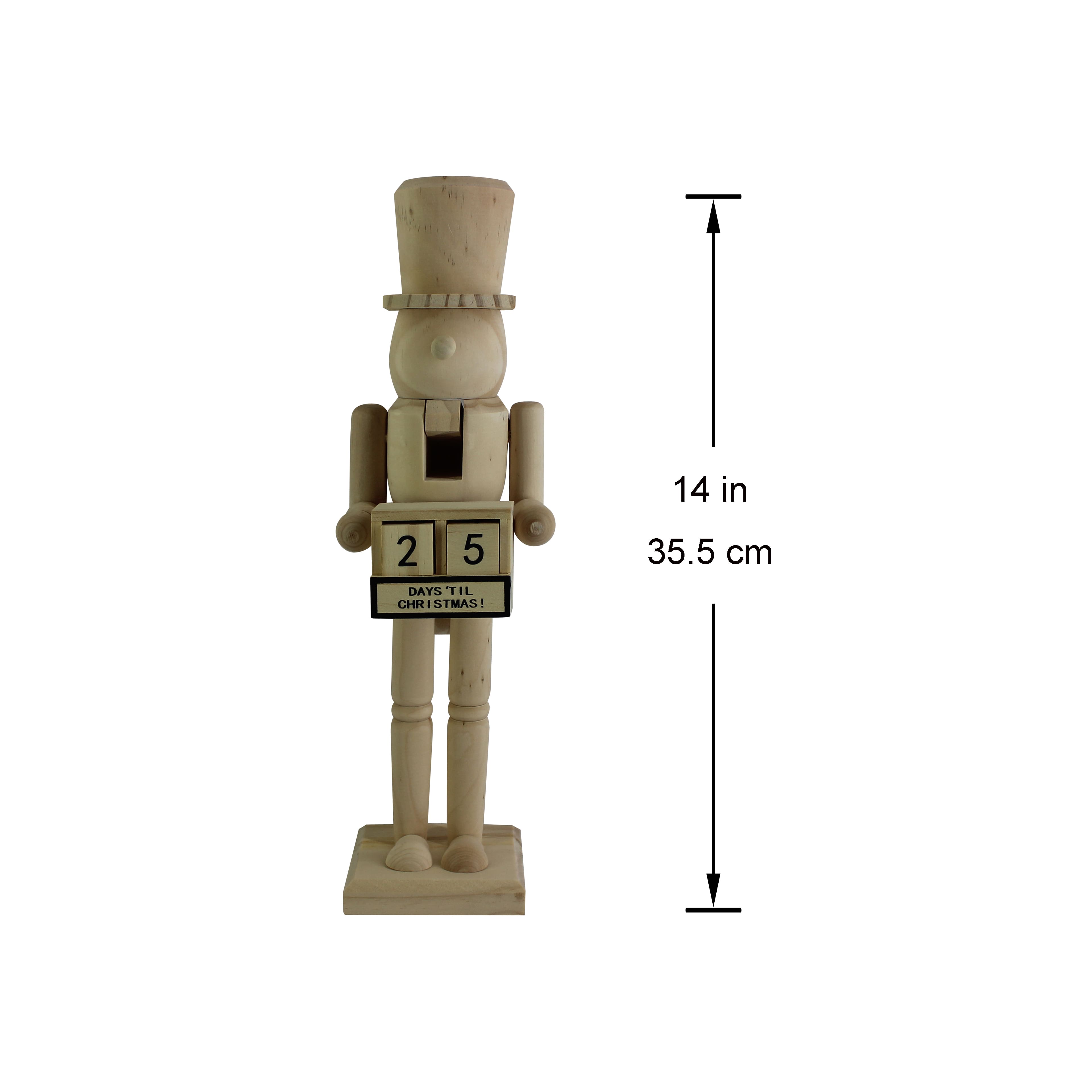 14&#x22; Soldier with Countdown DIY Pinewood Nutcracker by Make Market&#xAE;