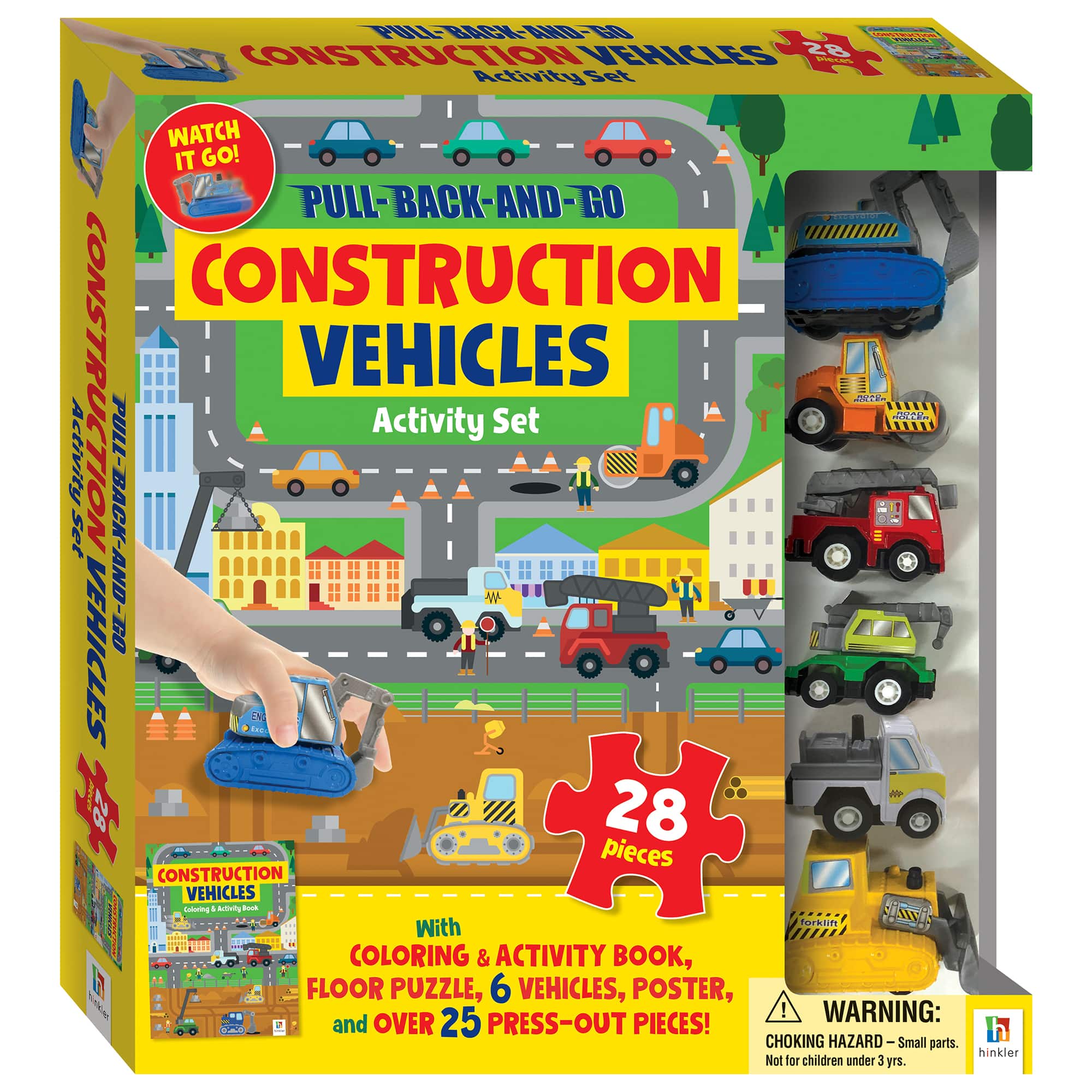 Hinkler Pull-Back and Go Construction Vehicles Floor Puzzle