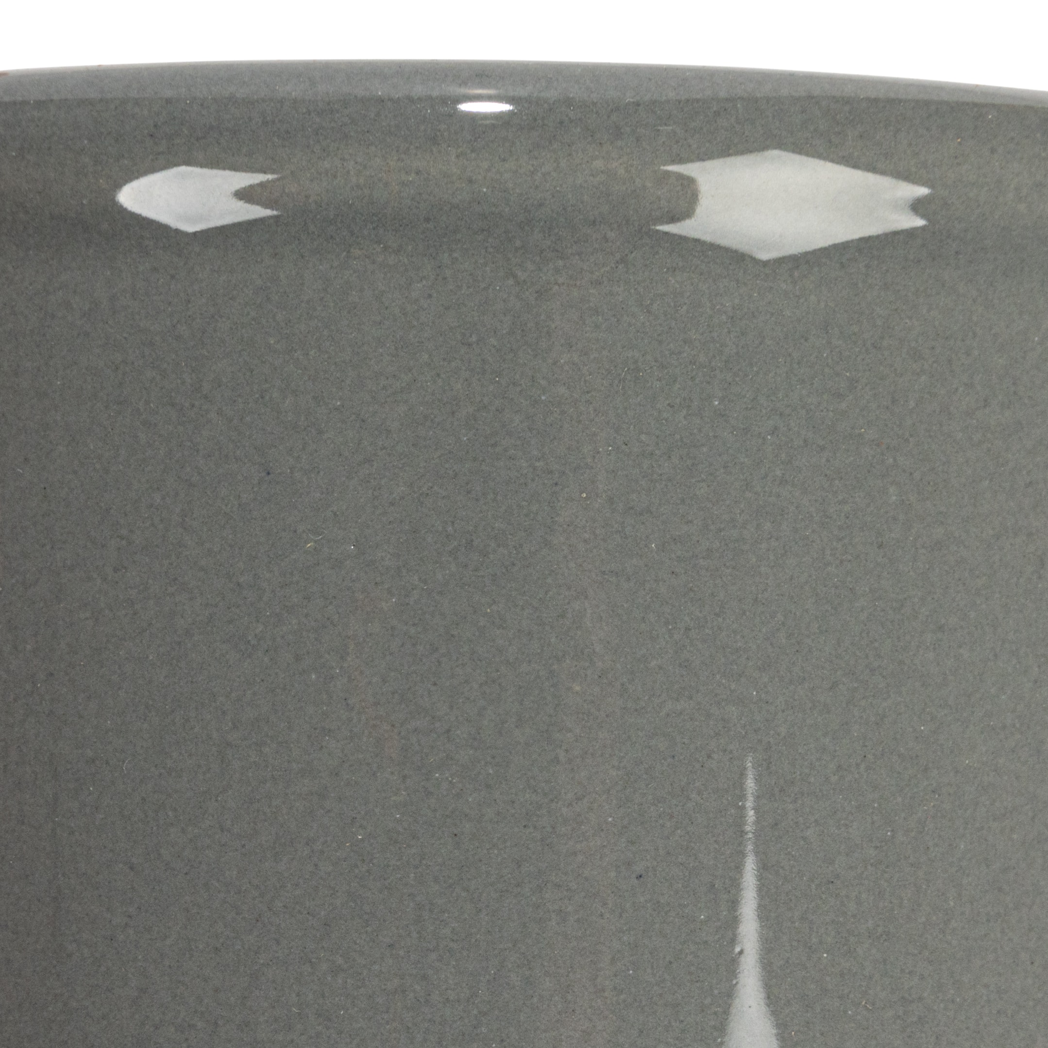 Hello Honey&#xAE; 11.5&#x22; Gray Farmhouse Ceramic Crocks in White Metal Holder