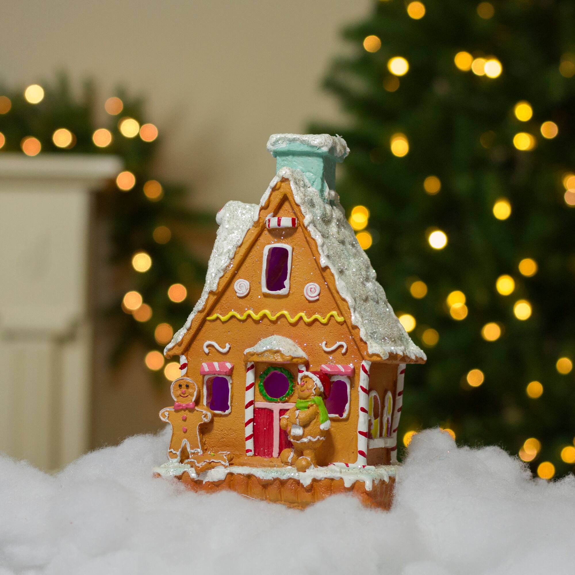 8.5" LED Lighted Gingerbread House Christmas Figure