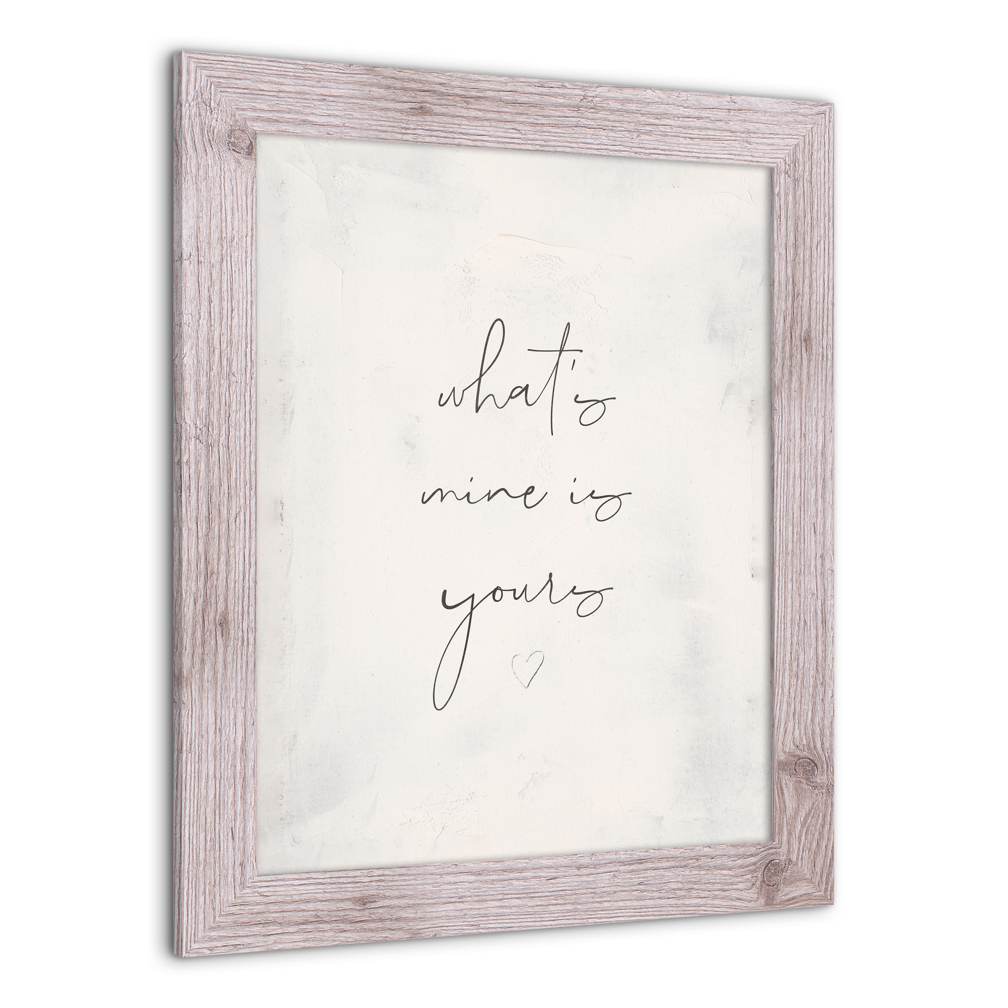 What's Mine is Yours White Framed Print