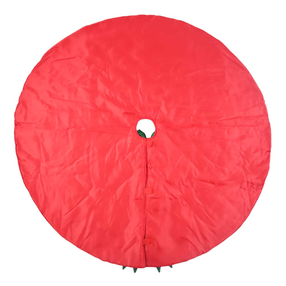 4ft. Red Quilted Tree Skirt with Green Bows by Ashland&#xAE;