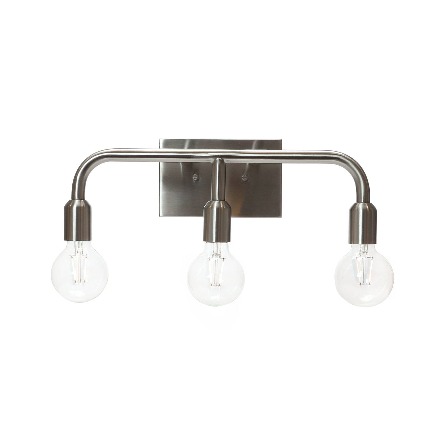 Hello Honey® Robert Stevenson Lighting Benson Exposed Bulb Metal 3-Light Vanity