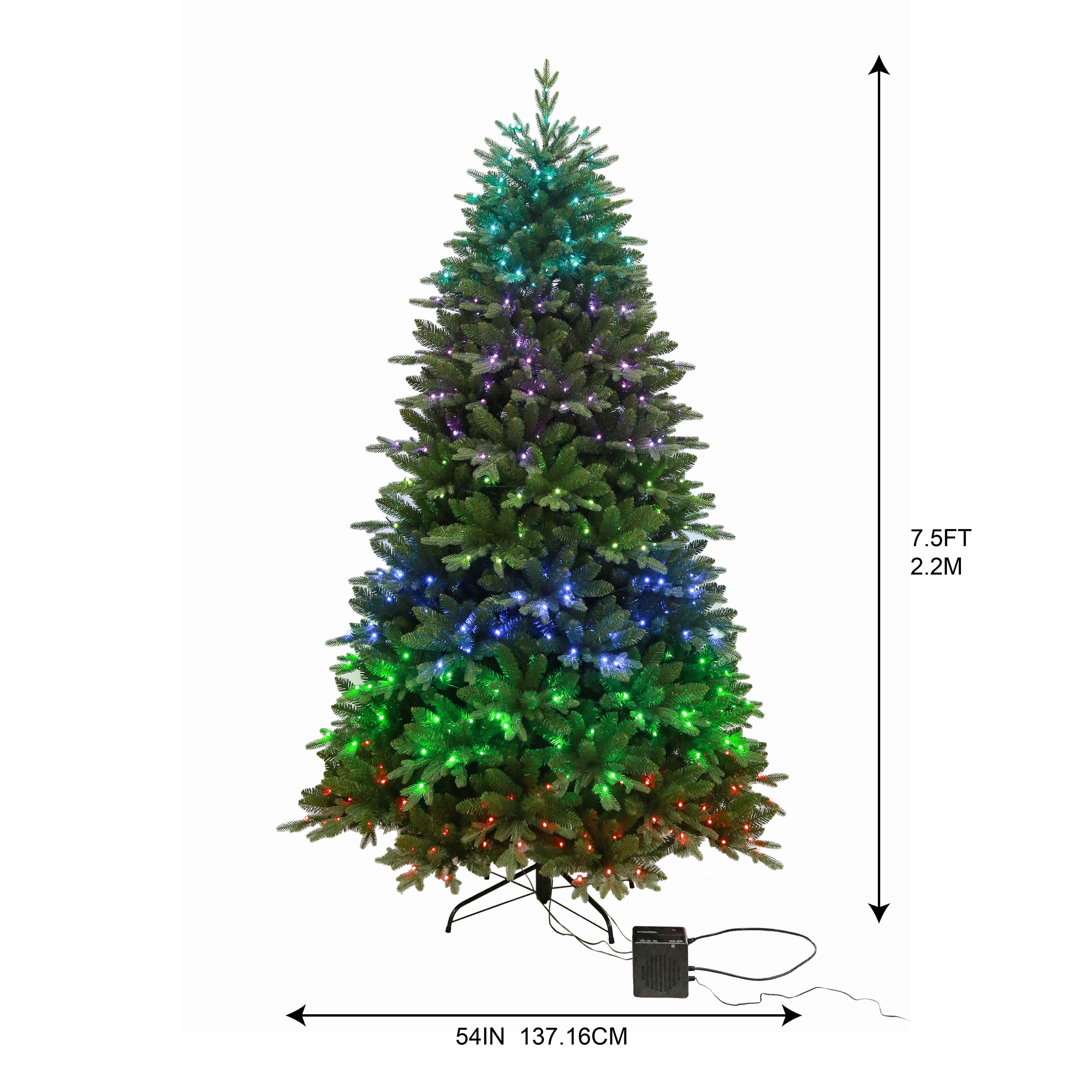 7.5ft. Pre-Lit Melody Spruce Artificial Christmas Tree, Music Sync Colour Changing Mini LED Lights by Ashland&#xAE;