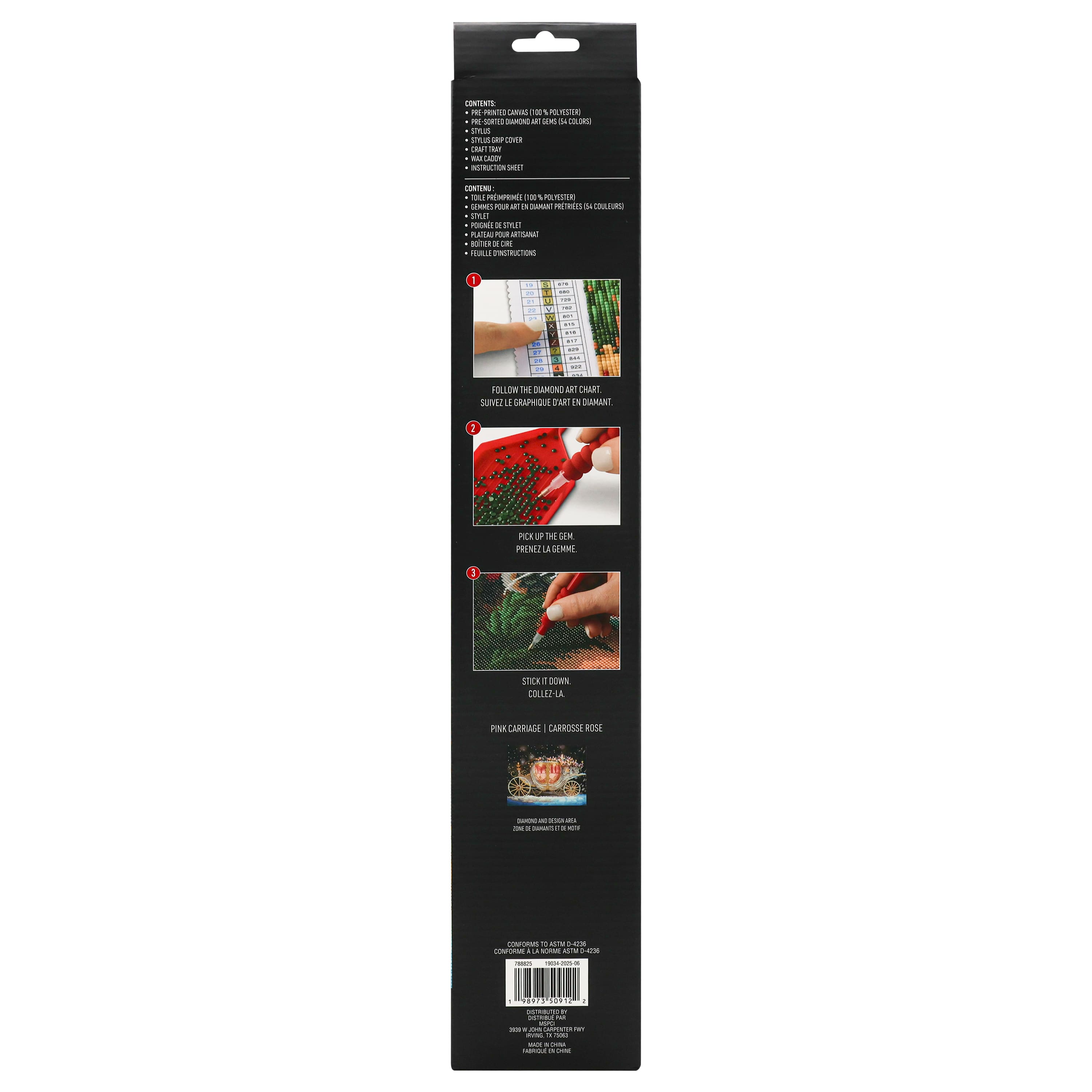 16&#x22; x 20&#x22; Pink Carriage Diamond Art Kit by Make Market&#xAE;