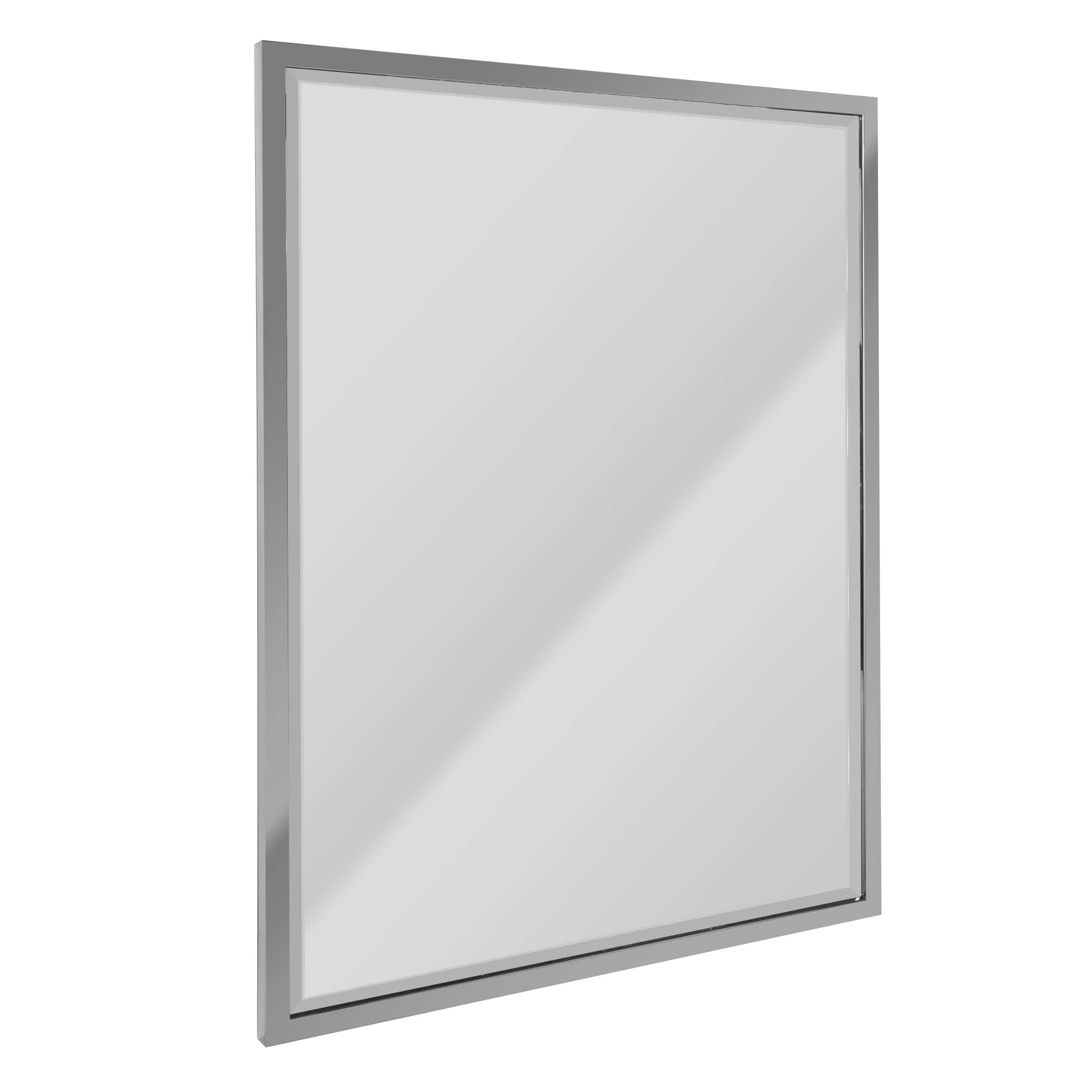 Head West Chrome Stainless Steel Beveled Wall Mirror