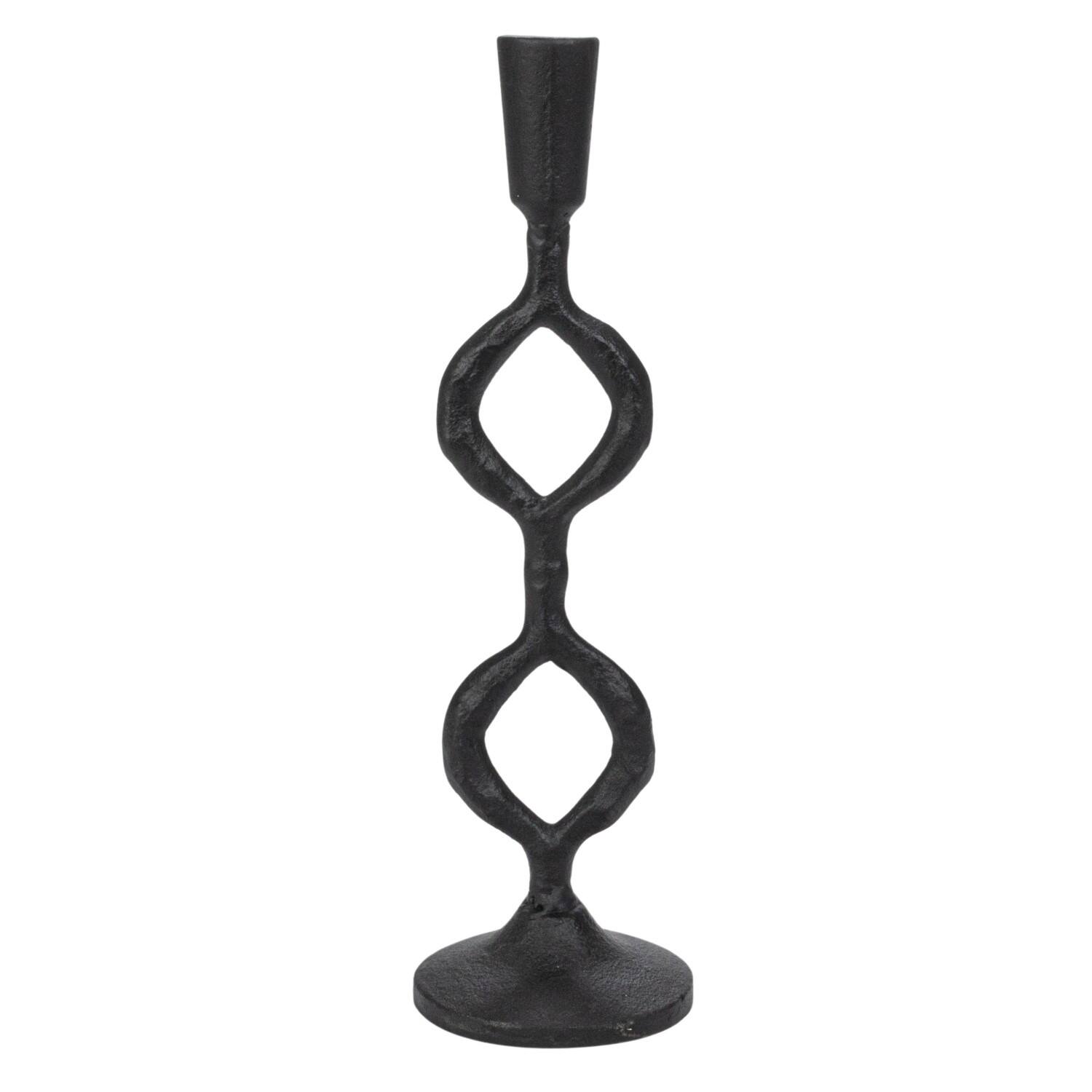 Hello Honey&#xAE; Black Decorative Cast Metal Taper Candle Holder