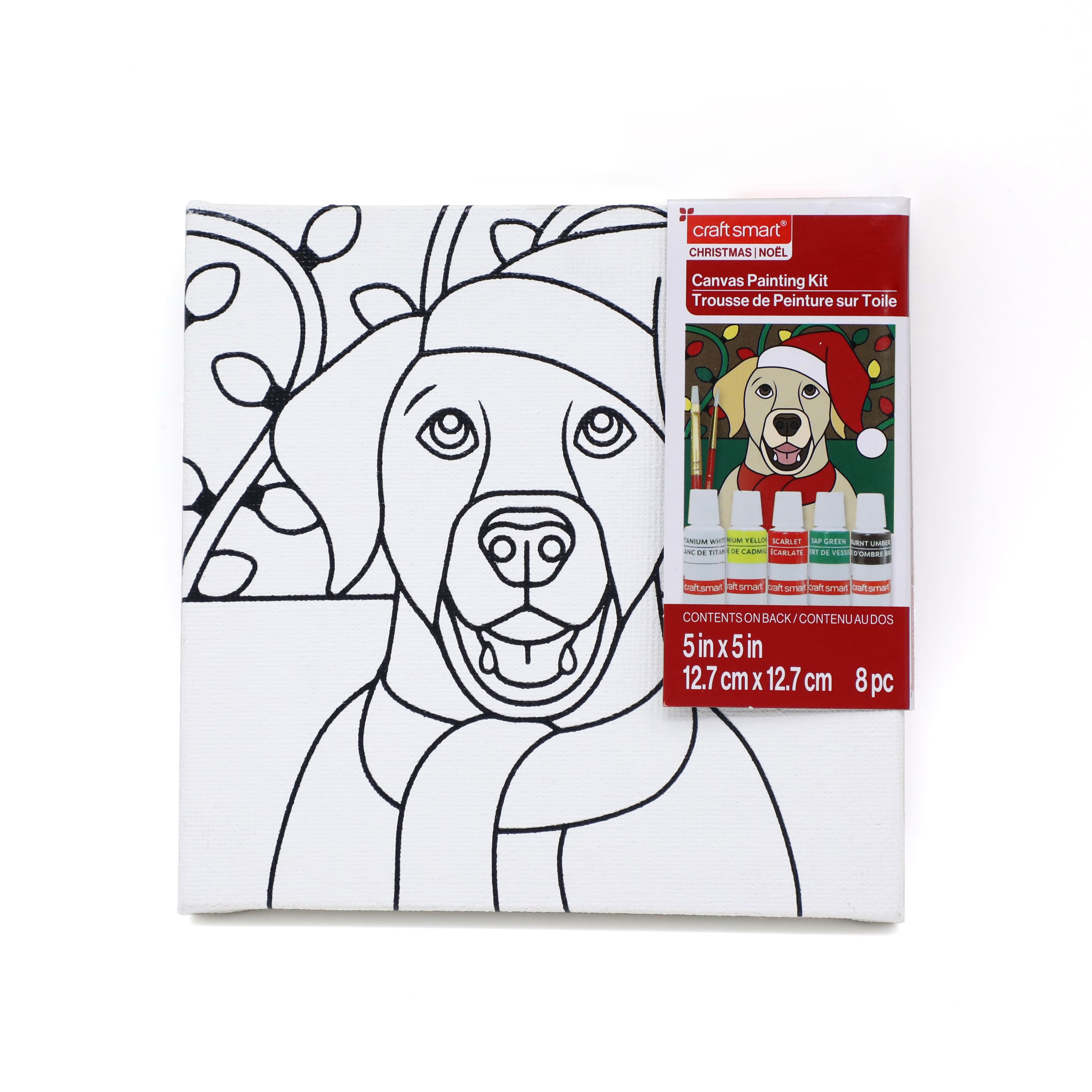 5&#x22; x 5&#x22; Christmas Puppy Canvas Painting Kit by Artist&#x27;s Loft&#x2122;