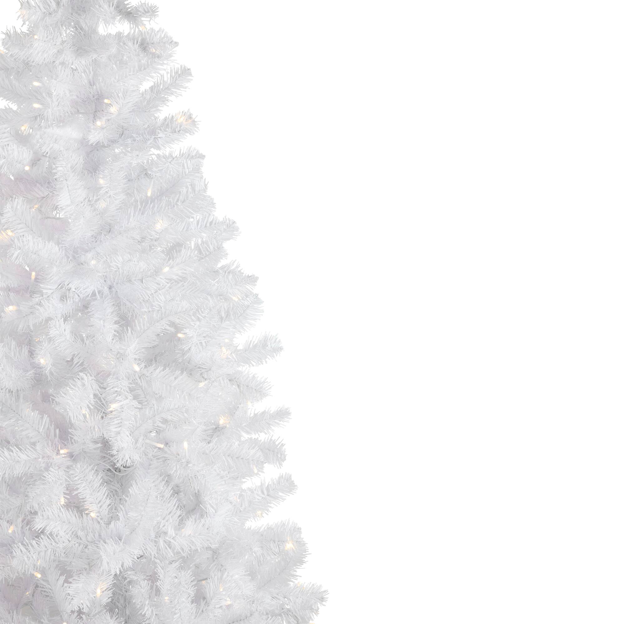 6.5ft. Pre-Lit White Georgian Pine Pencil Artificial Christmas Tree, Warm White LED Lights