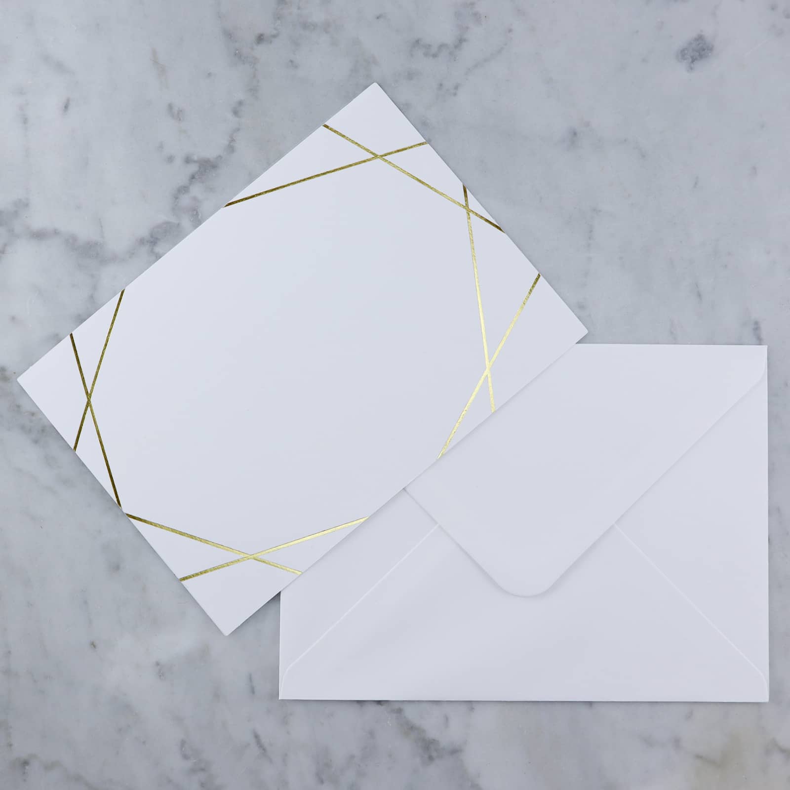 White &#x26; Gold Foil Flat Cards &#x26; Envelopes by Recollections&#x2122;, 5&#x22; x 7&#x22;