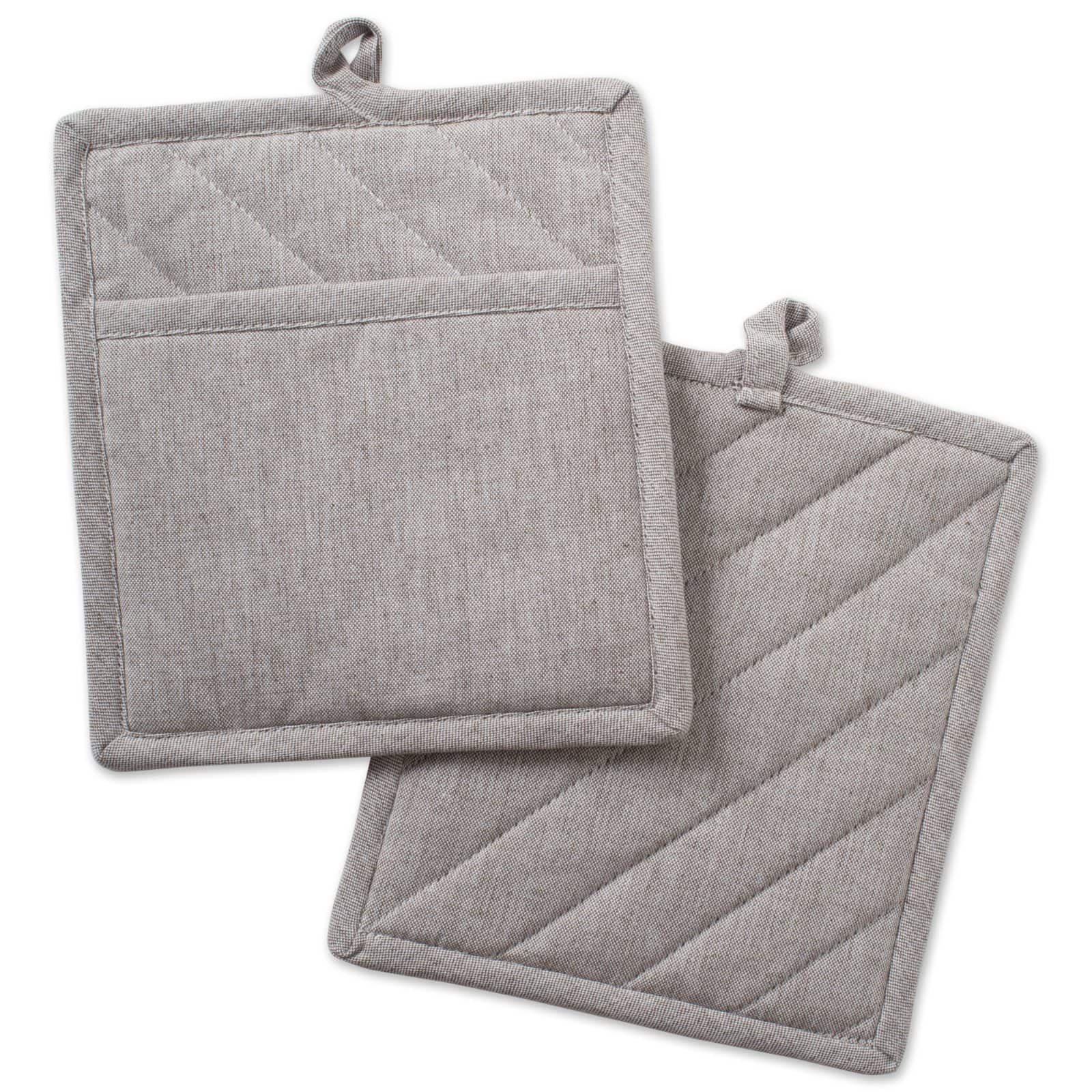 DII&#xAE; Solid Chambray Potholders, 2ct.