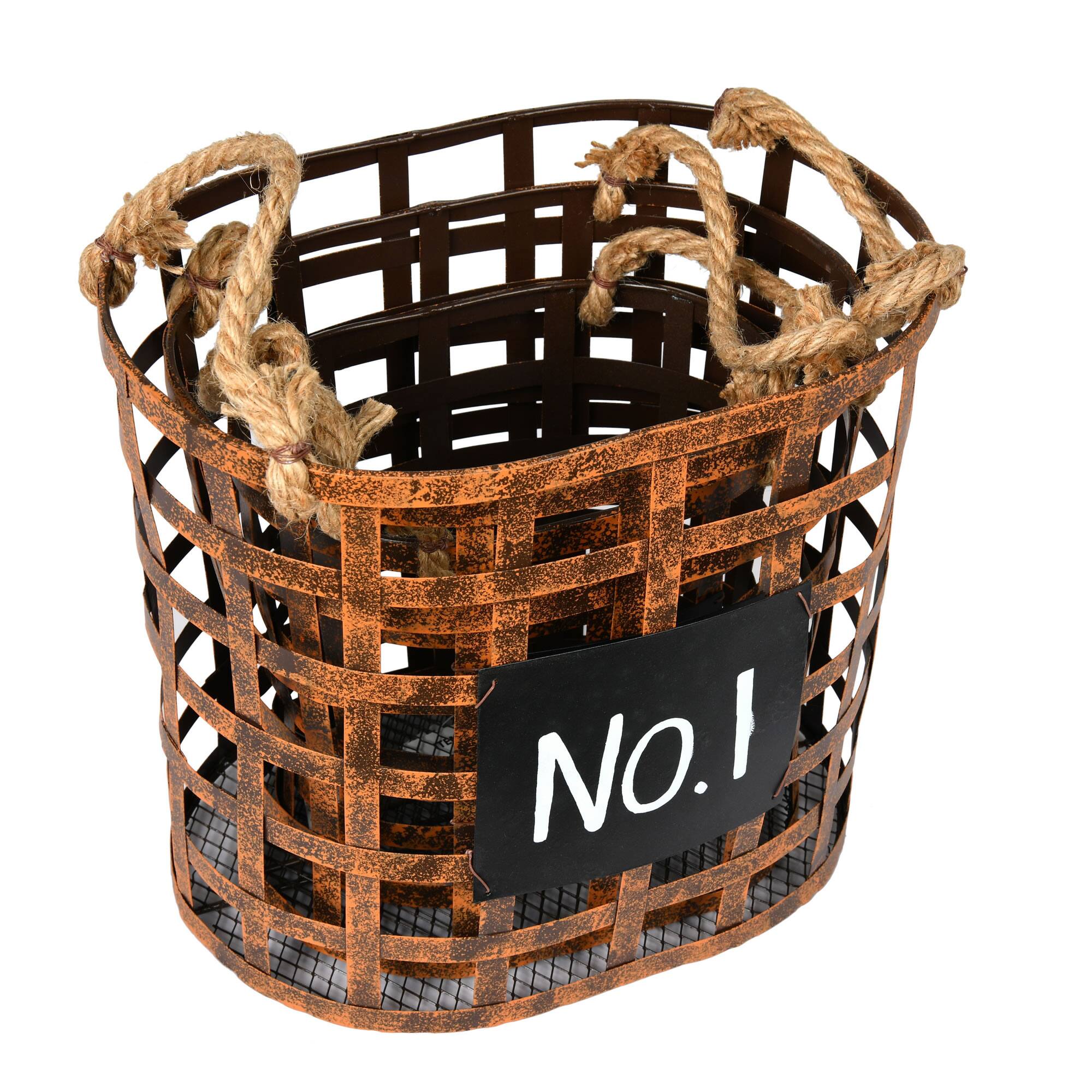 Wire Chalkboard Oval Basket Set