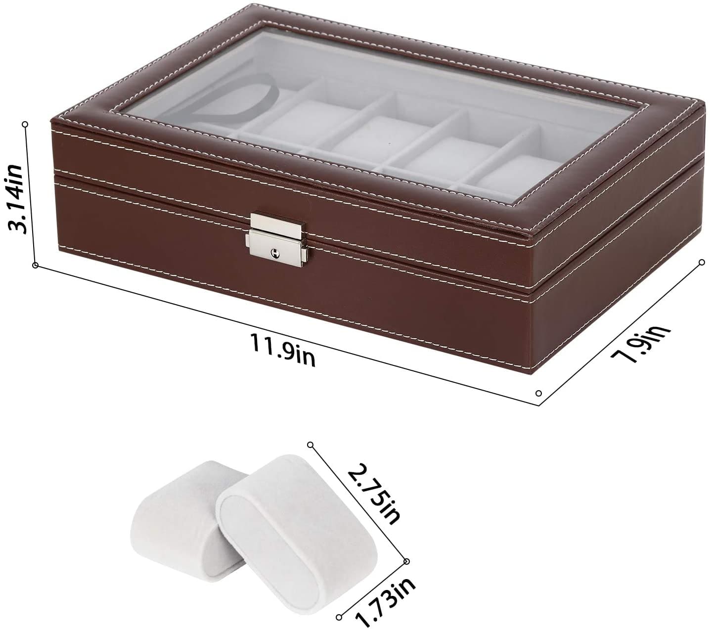 Pecan Brown Dozen Leather Watch Box