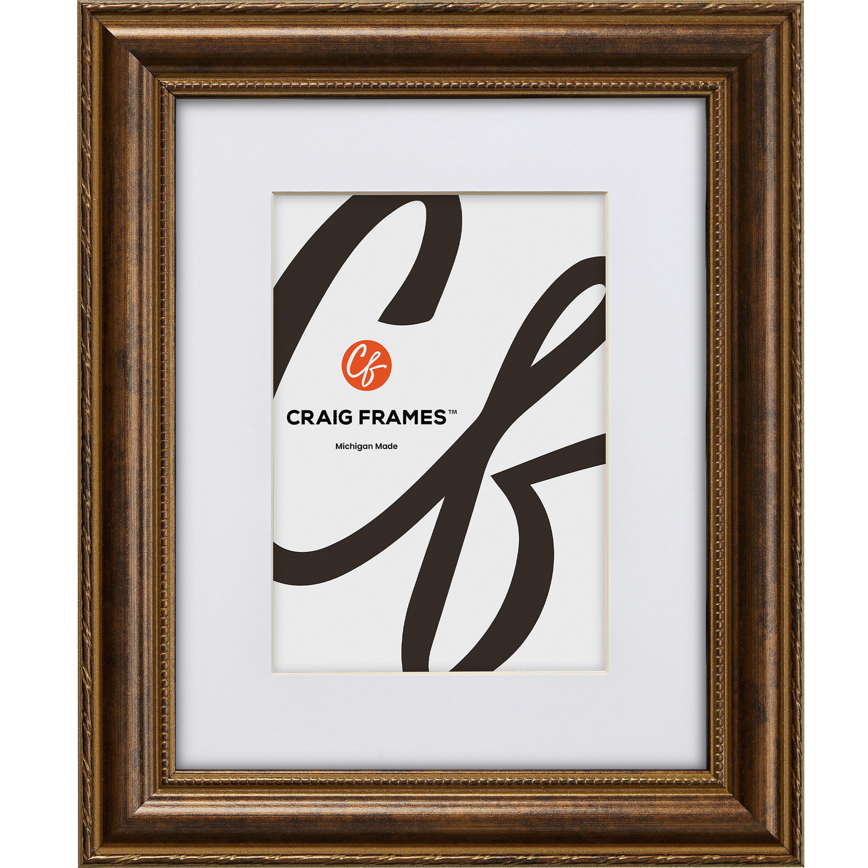 Craig Frames 4 Pack: Victoria Ornate Bronze Picture Frame with Mat