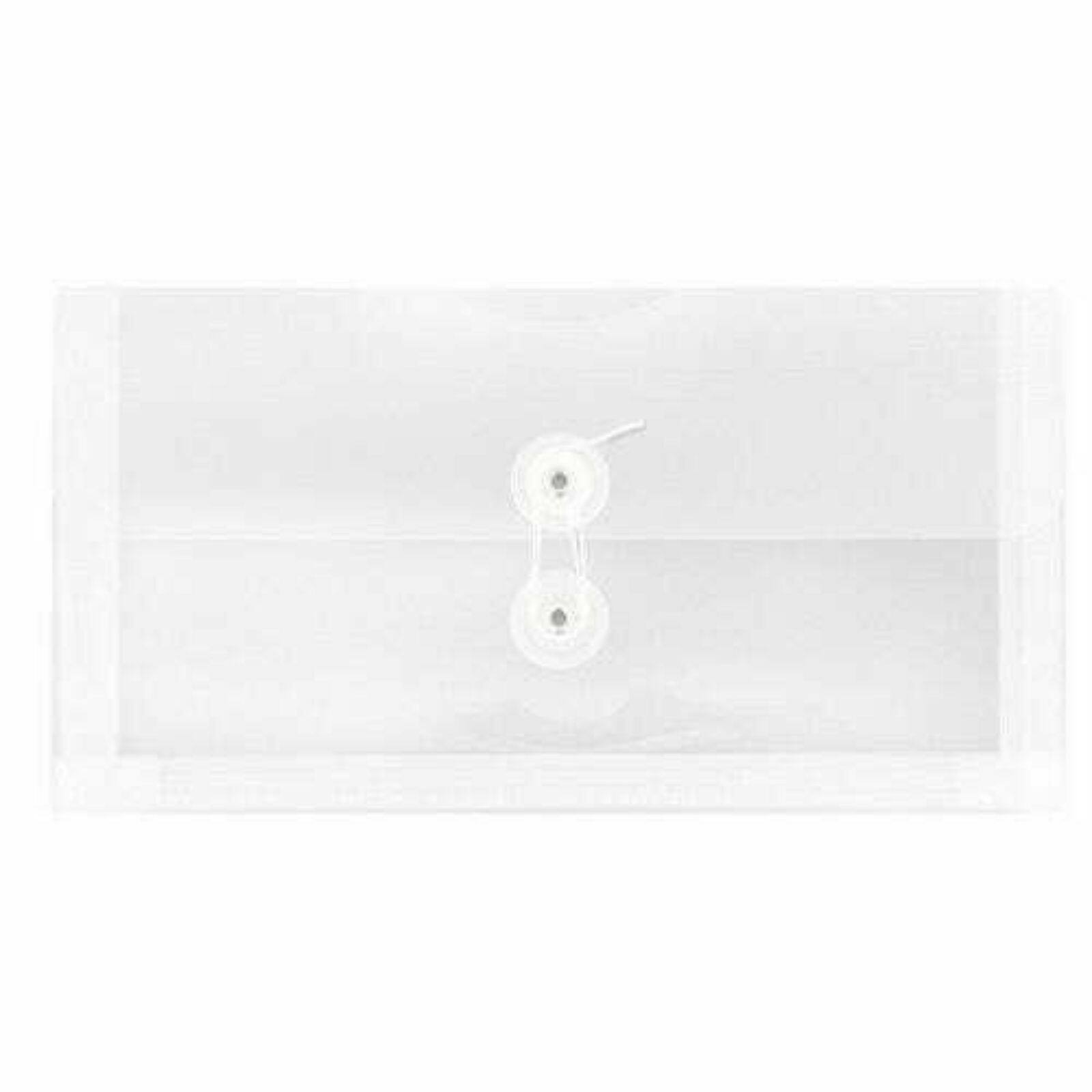 JAM Paper 5.25" x 10" Plastic #10 Business Envelope with Button and String Closure, 24ct.