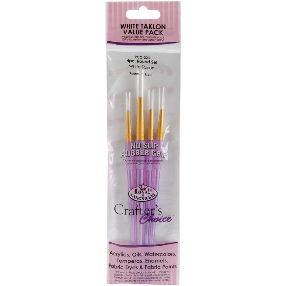 Royal & Langnickel® Crafter's Choice™ White Taklon Brush Set Michaels