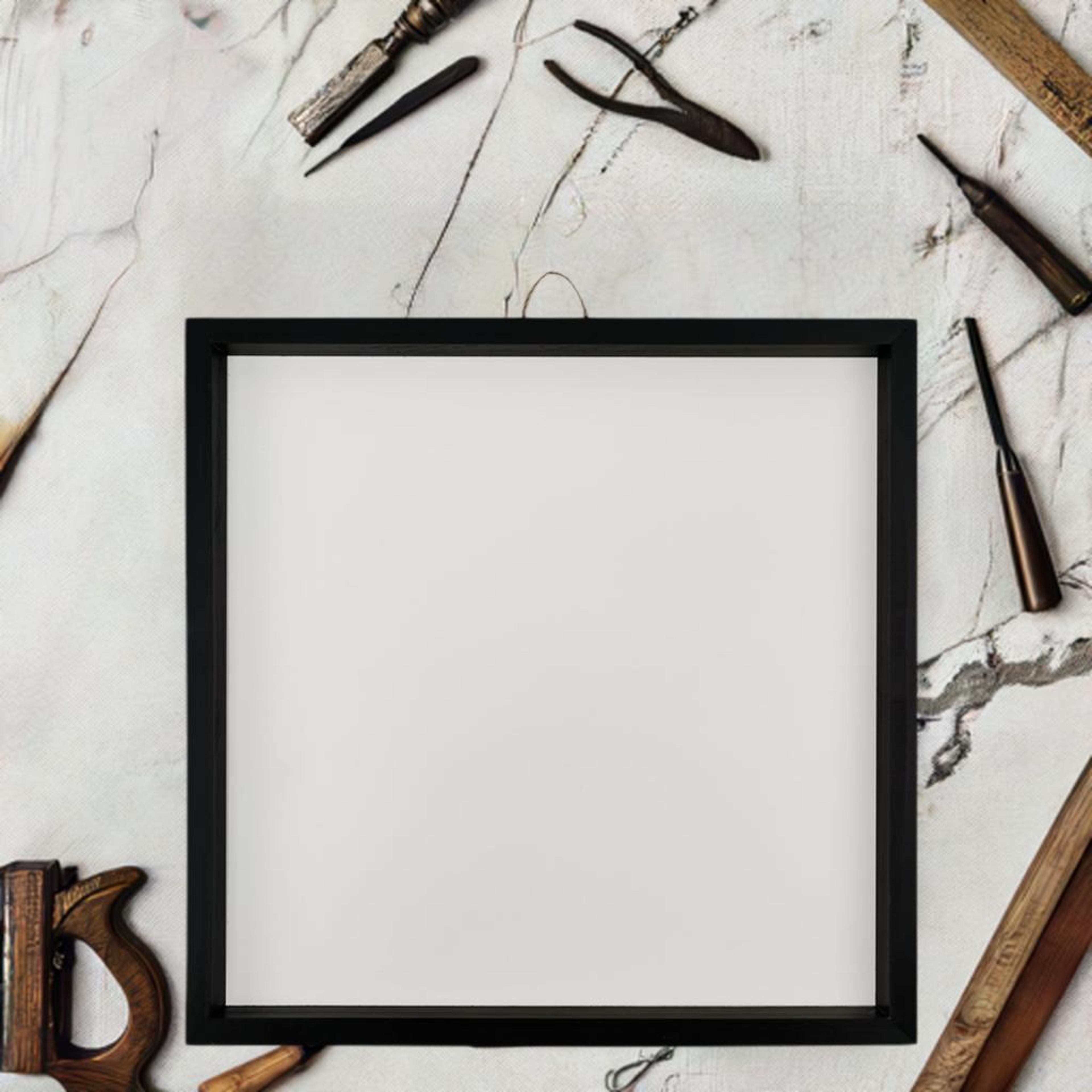 12" x 12" White Plaque with Black Wood Frame by Make Market®