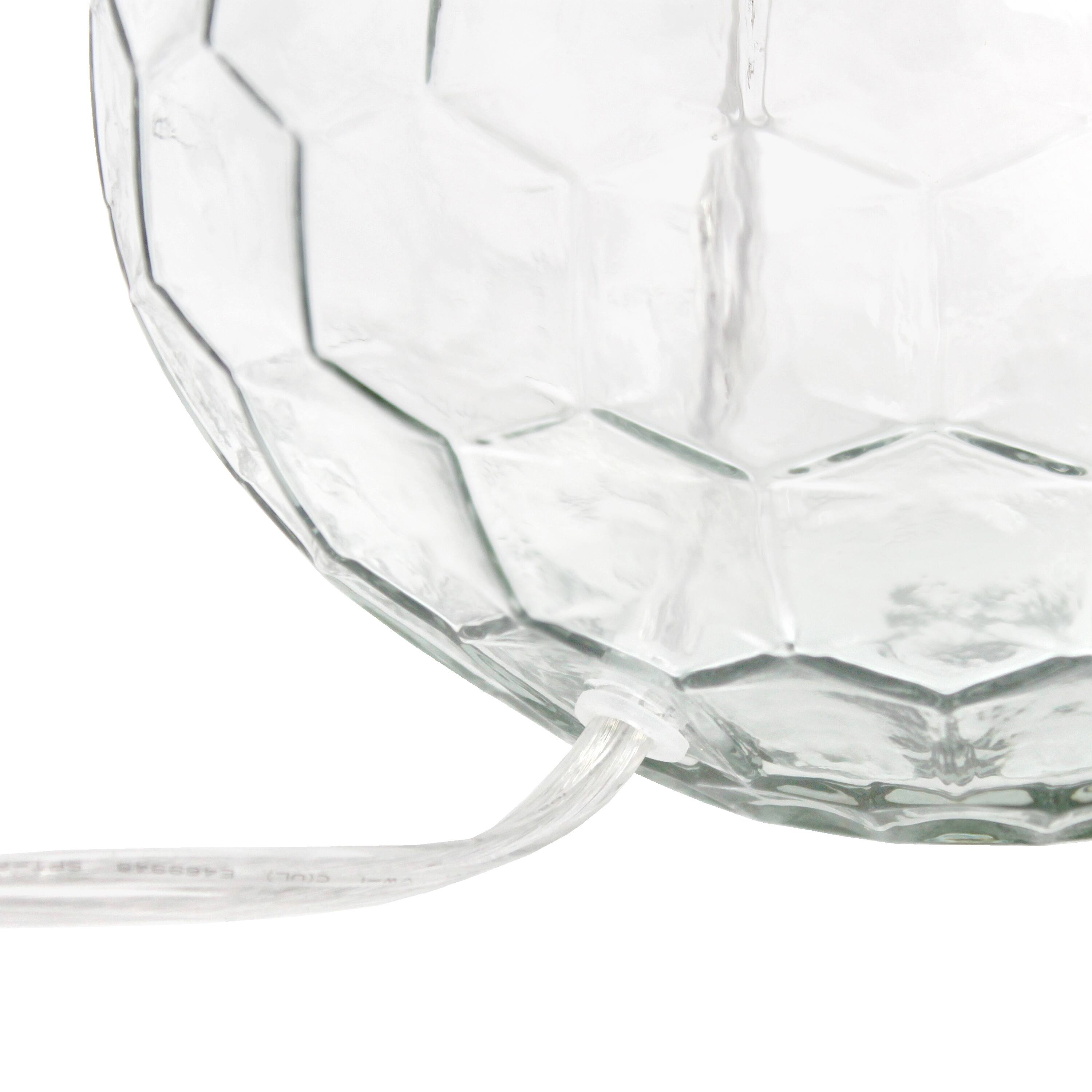 Lalia Home 18&#x22; Clear Honeycomb Glass Table Lamp with White Shade