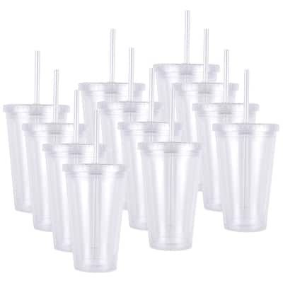 12 Pack: 18oz. Plastic Tumbler with Straw by Celebrate It™ | Michaels