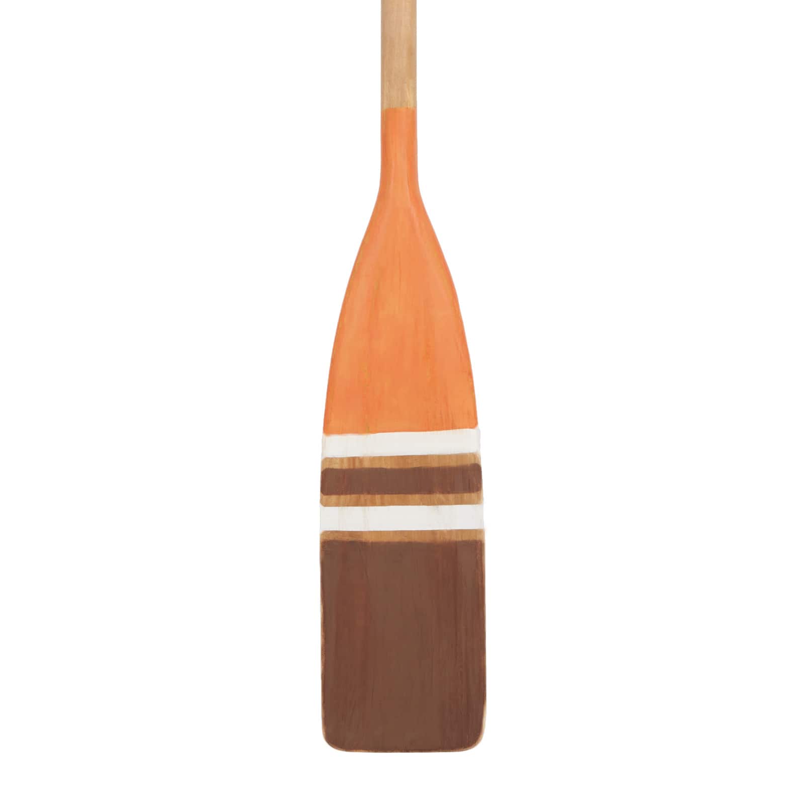 Coastal Brown and Orange Wood Oar Wall Art, 61&#x22; x 6&#x22; x 2&#x22;