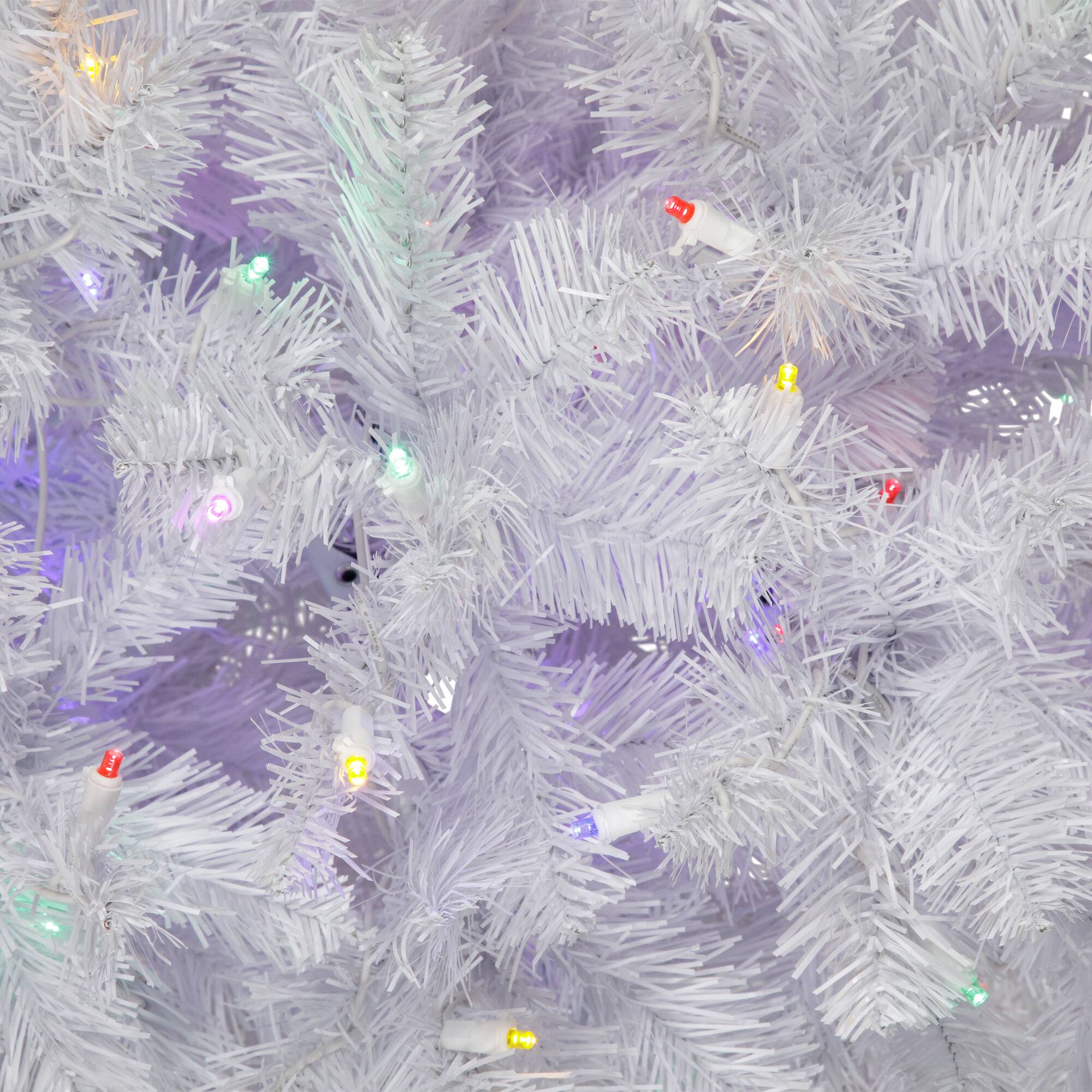 7.5ft. Pre-Lit White Winston Pine Pencil Artificial Christmas Tree, Multi LED Lights