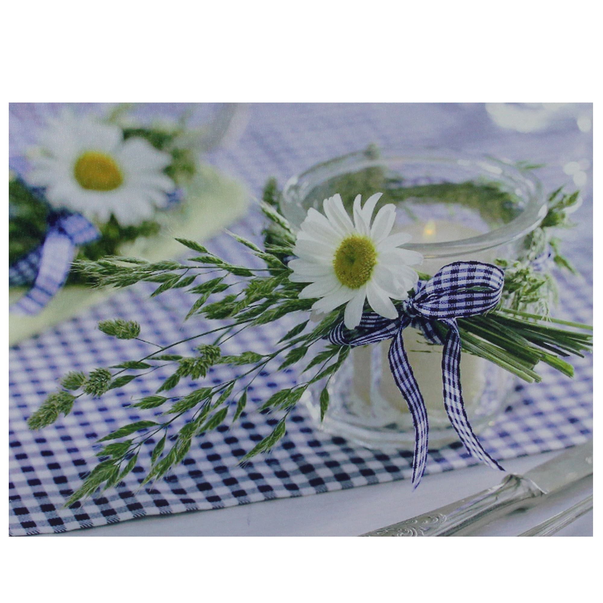 LED Flickering Daisy Tea Light Candle Canvas Wall Art