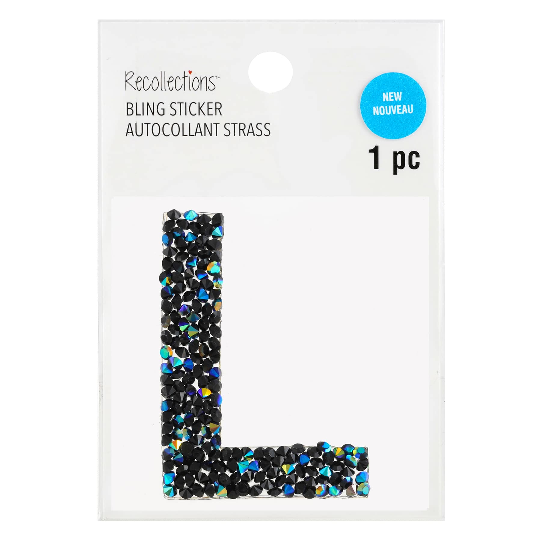 12 Pack: Black AB Letter Bling Sticker by Recollections®