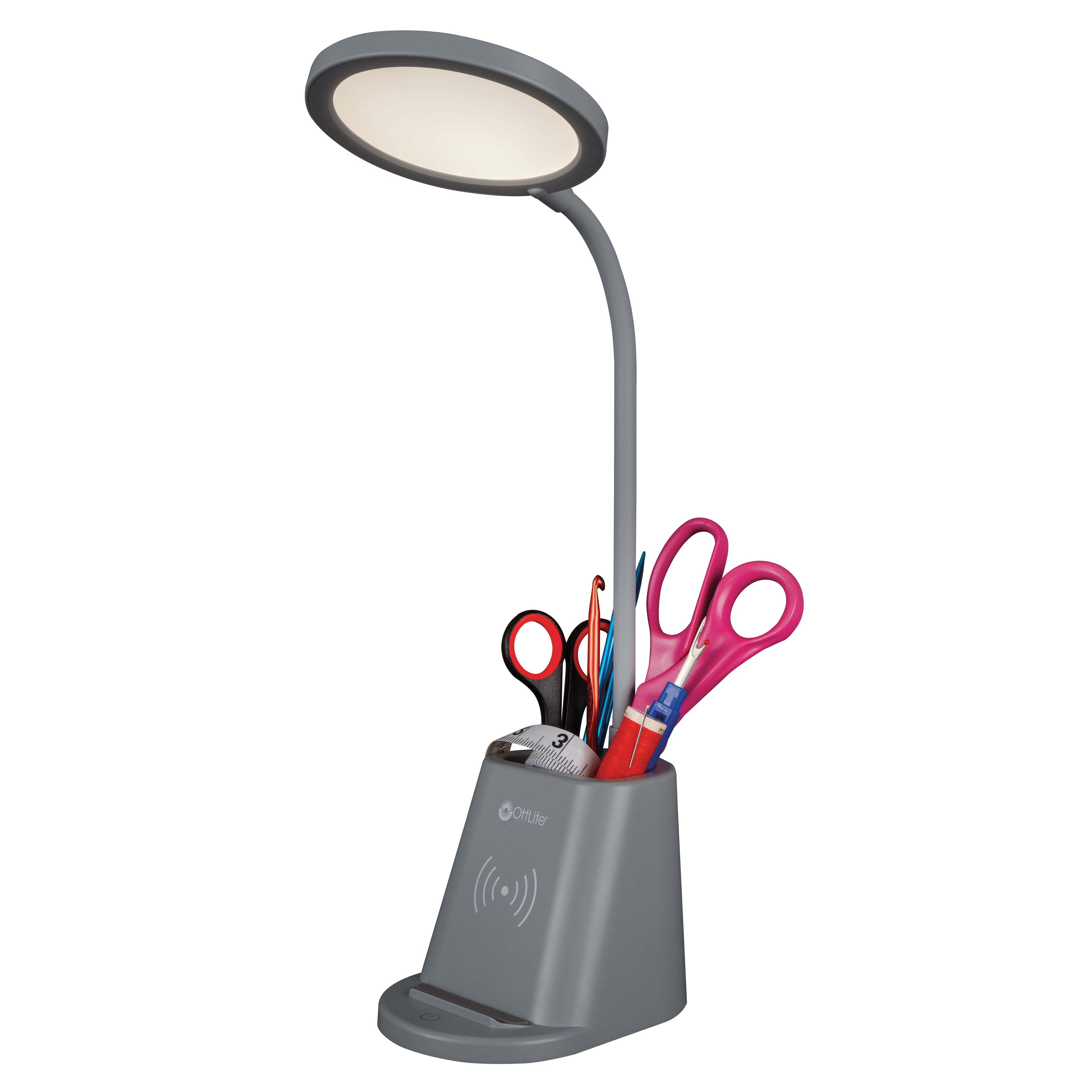 OttLite Organizer LED Lamp with Wireless Charging