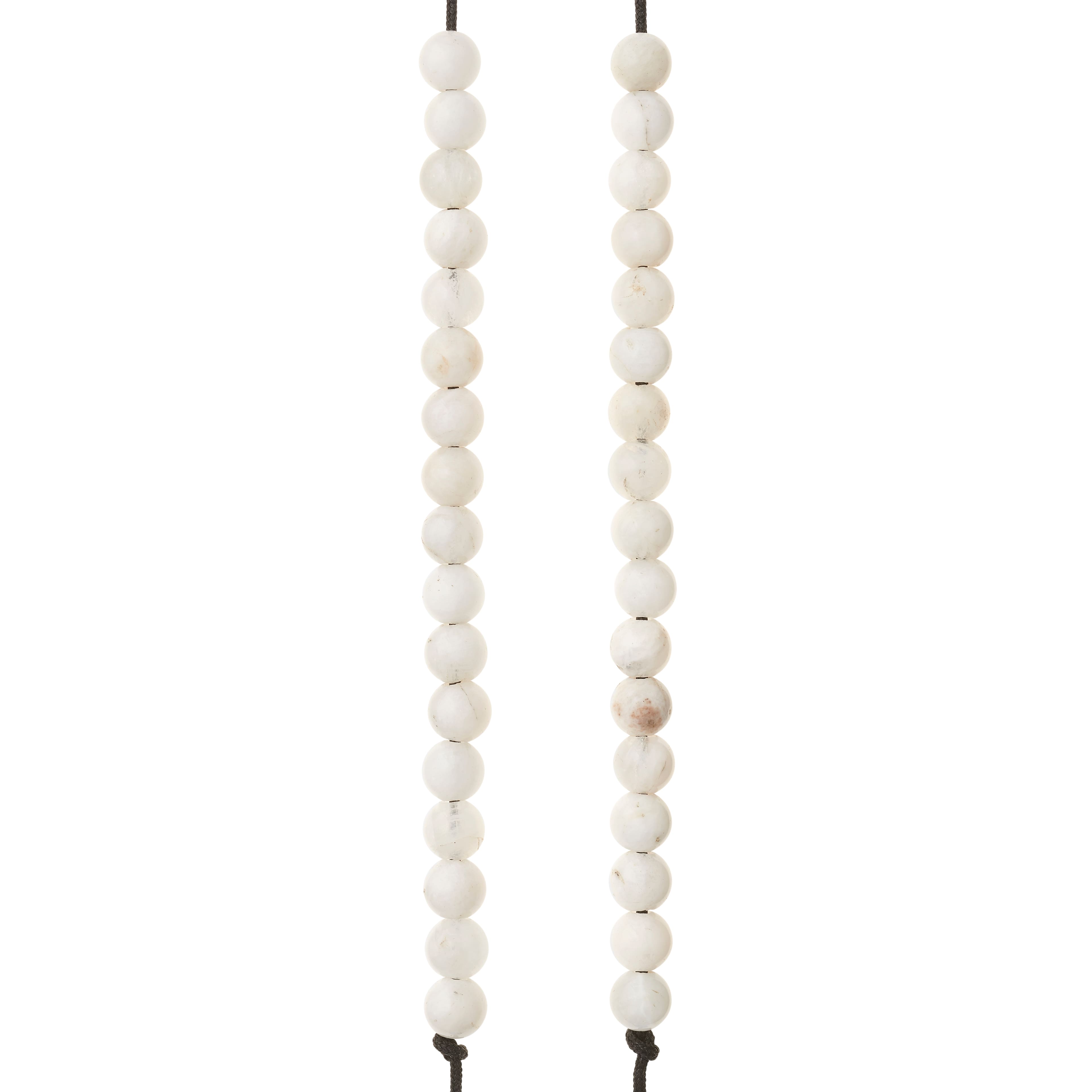 6 Pack: White Moonstone Round Beads, 8mm by Bead Landing™