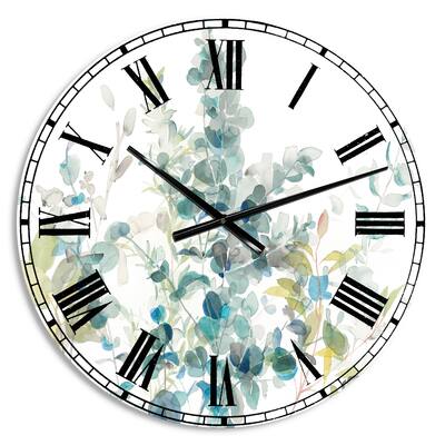 Designart 'Eucalyptus Natural Element Traditional Wall Clock | Clocks ...