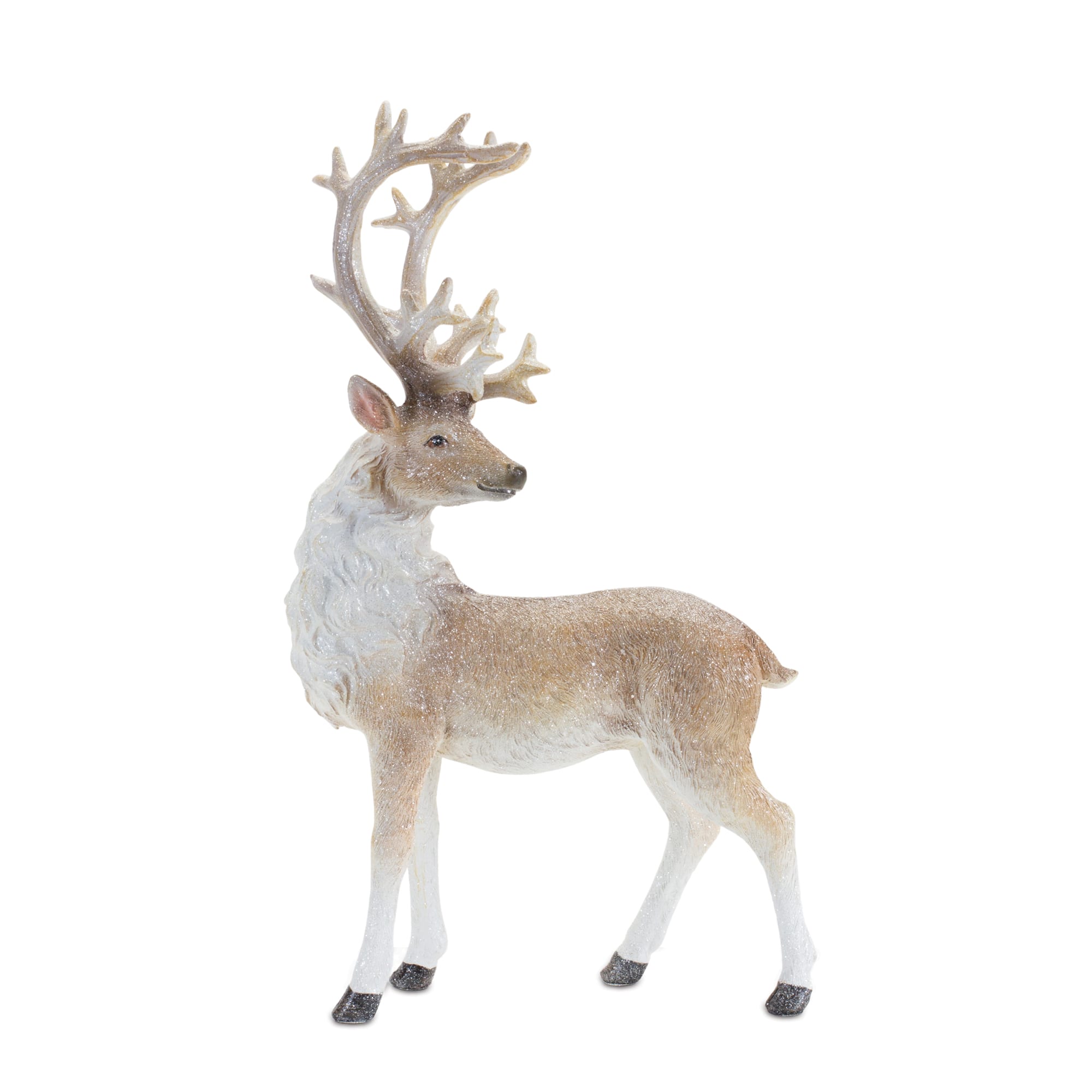 Glittered Holiday Deer Figurine Set