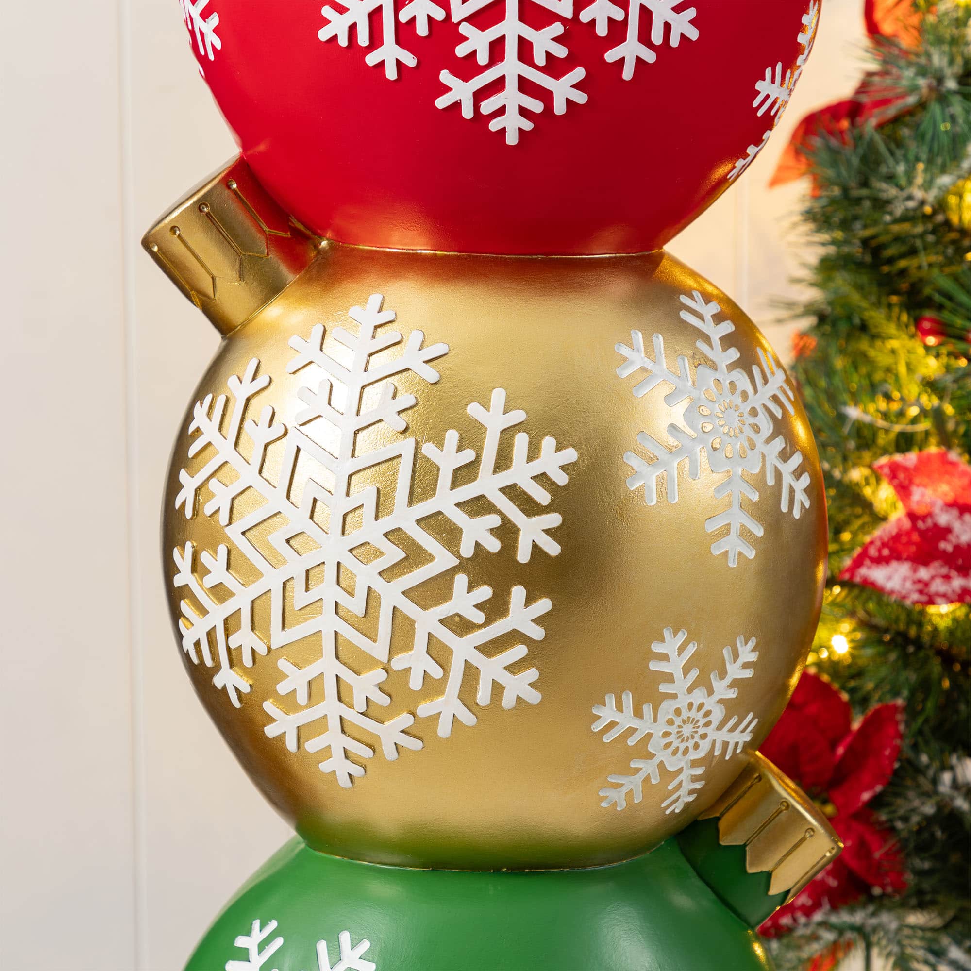 Glitzhome&#xAE; 36.25&#x22; Christmas Resin Stacked Ornament Porch Decor