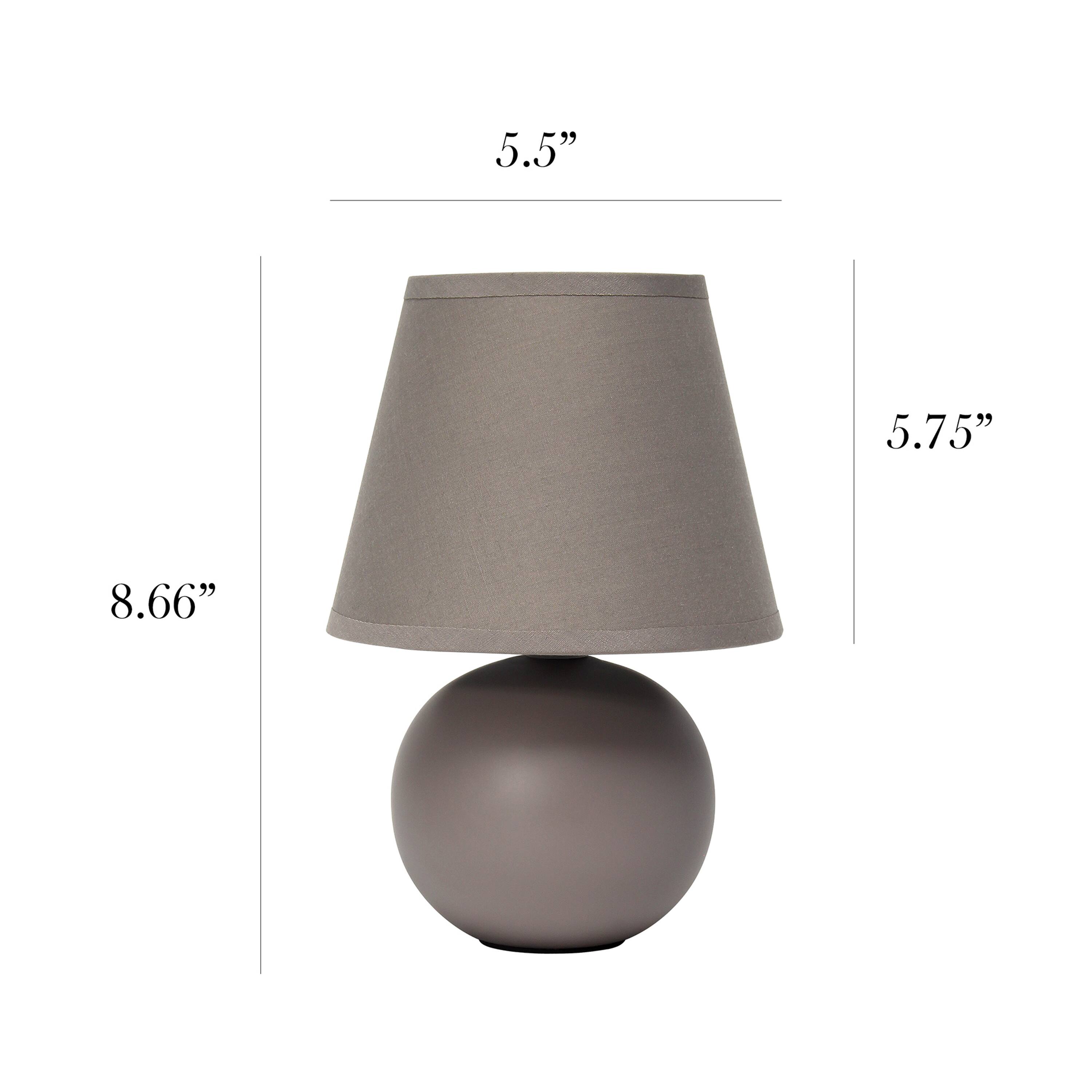 Simple Designs Gray Mini Ceramic Globe Table Lamp