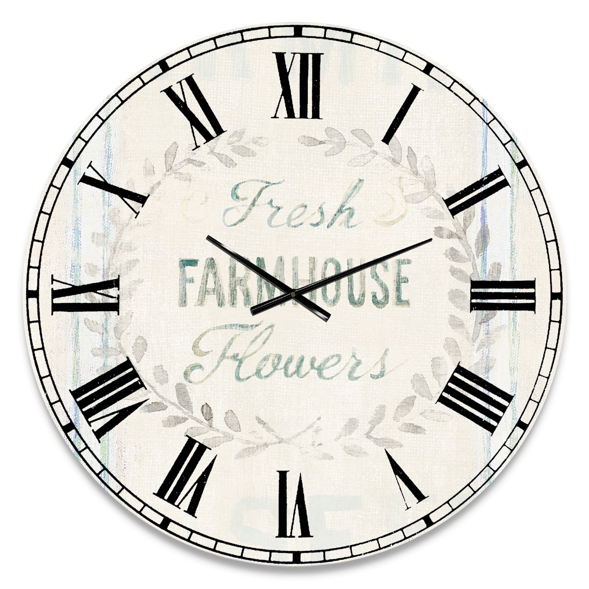 Designart 'Farmhouse Florals Viii Farmhouse Wall Clock